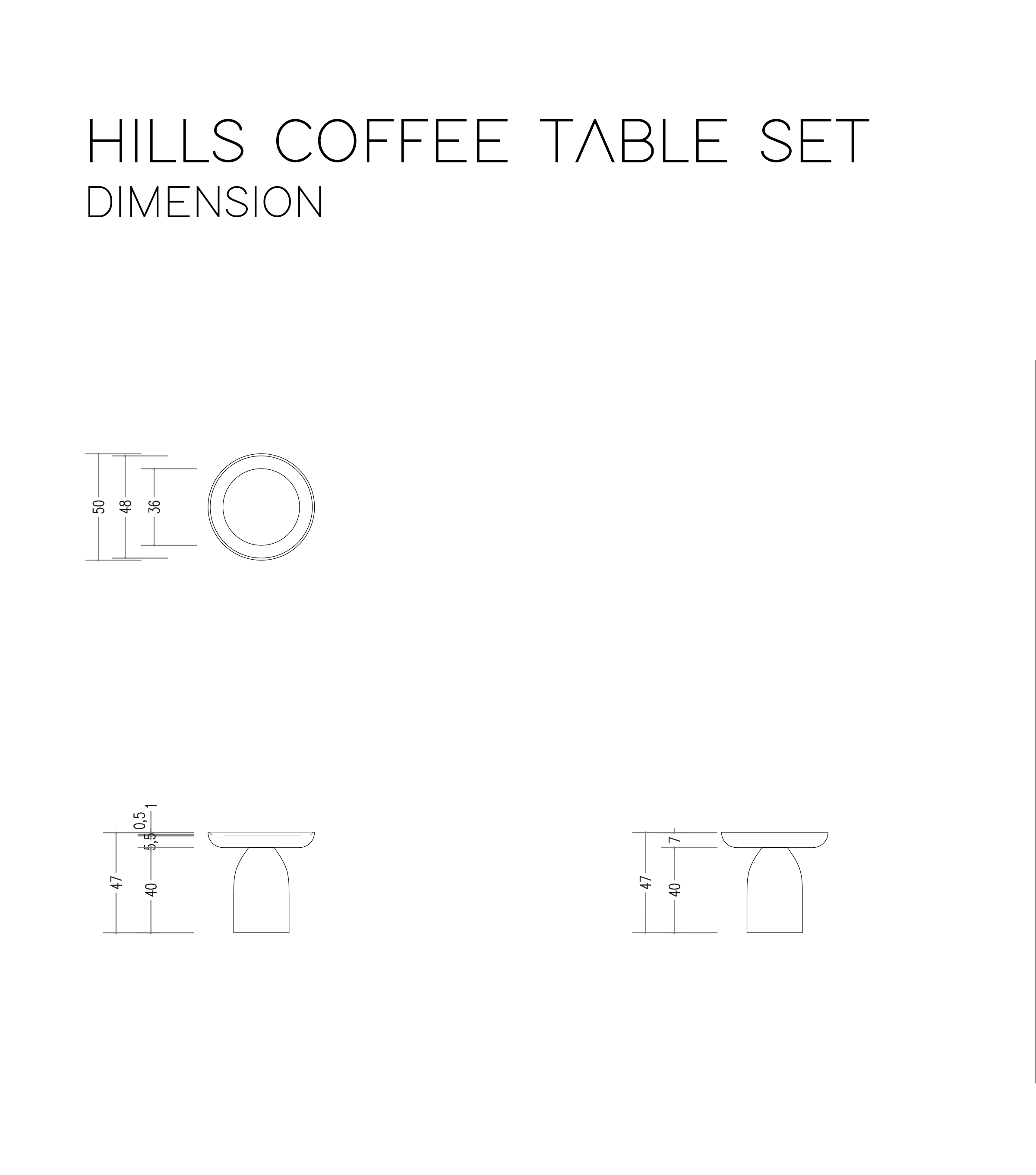 Hills Ahşap Yan Sehpa Cam Detay Mushroom Brass