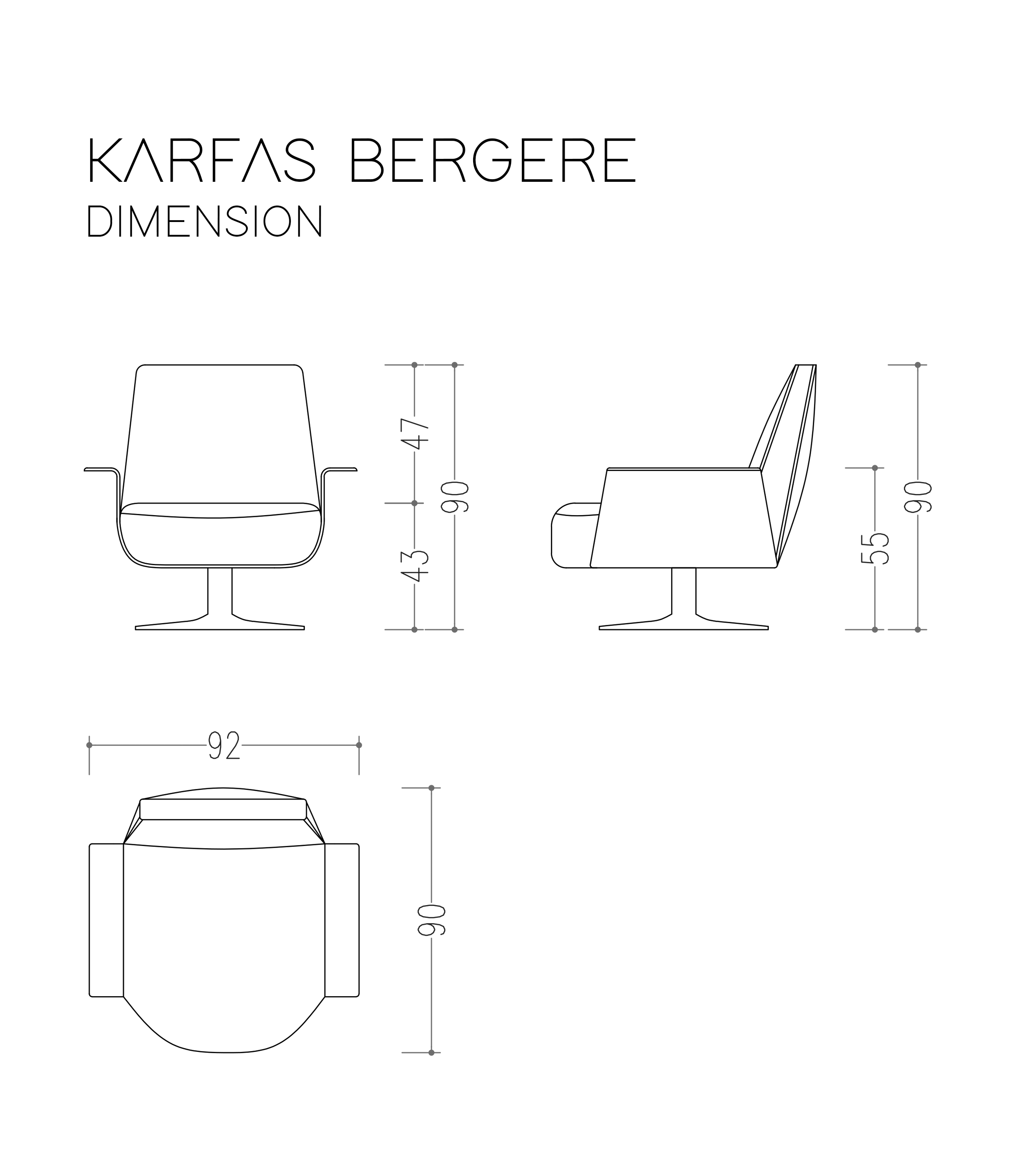 Karfas Döner Metal Ayak Berjer Deri Siyah
