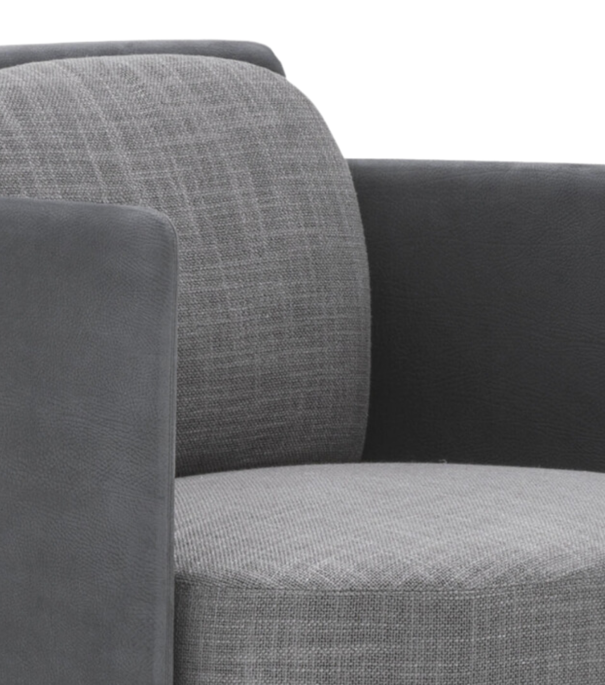 Karum Deri Detay Metal Ayak Berjer Gri