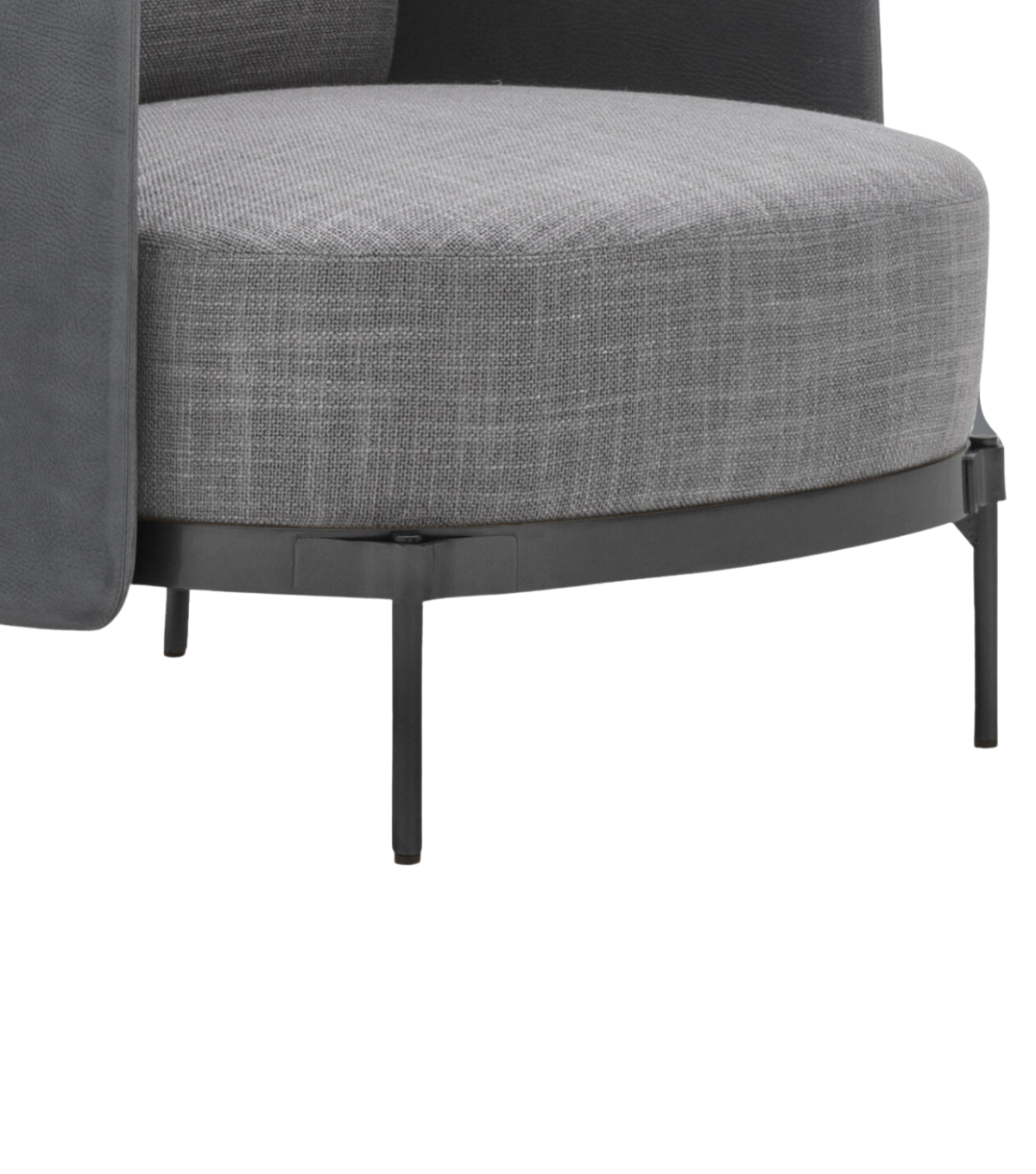 Karum Deri Detay Metal Ayak Berjer Gri