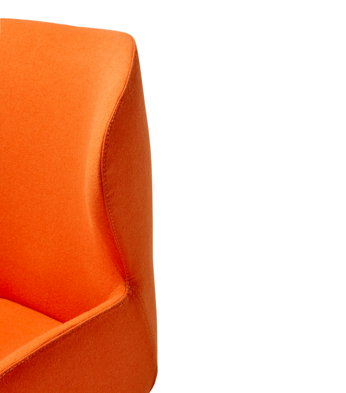 Kazu Döner Ahşap Ayak Berjer Kaşe Turuncu