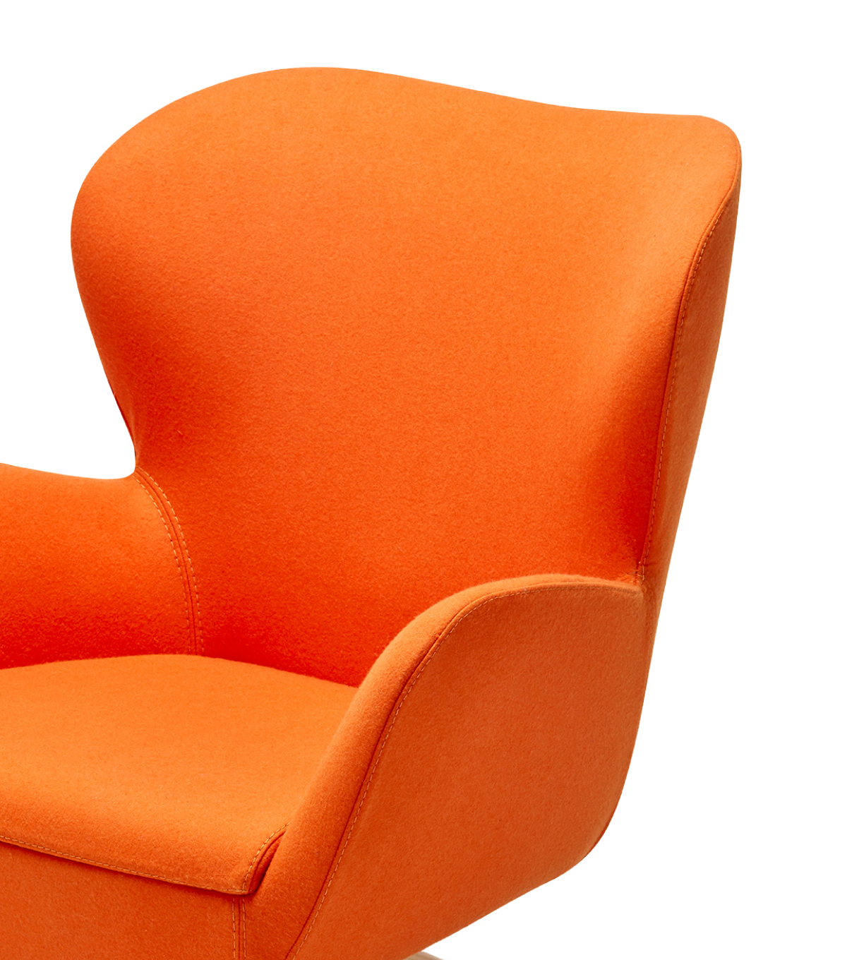 Kazu Döner Ahşap Ayak Berjer Kaşe Turuncu