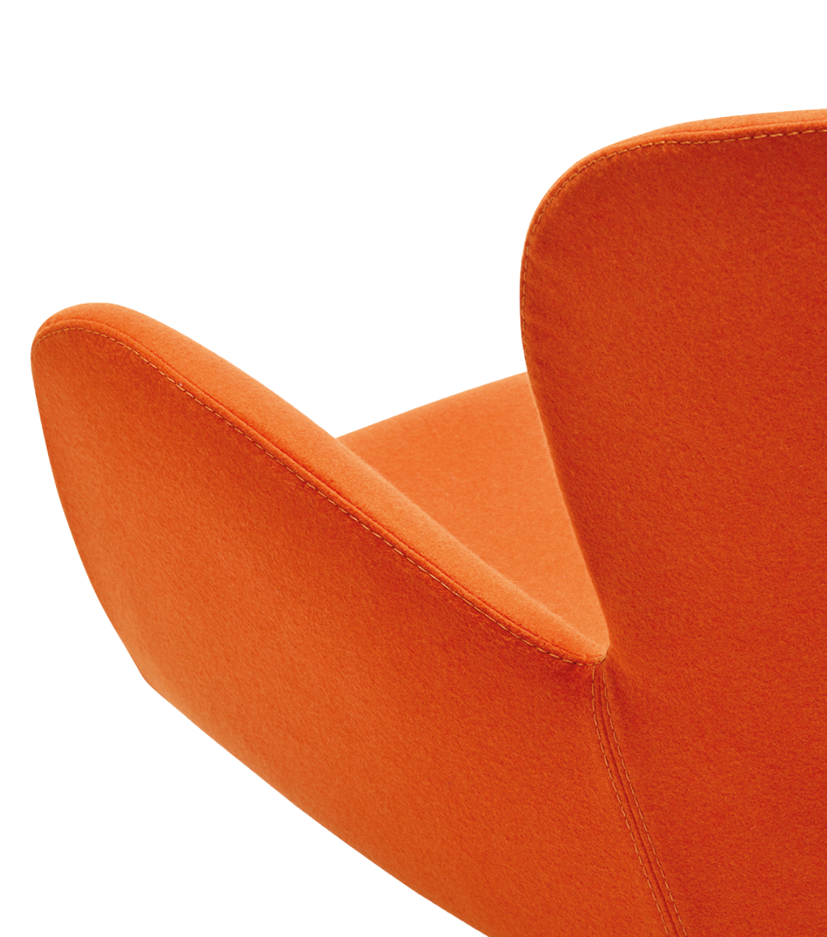 Kazu Döner Ahşap Ayak Berjer Kaşe Turuncu