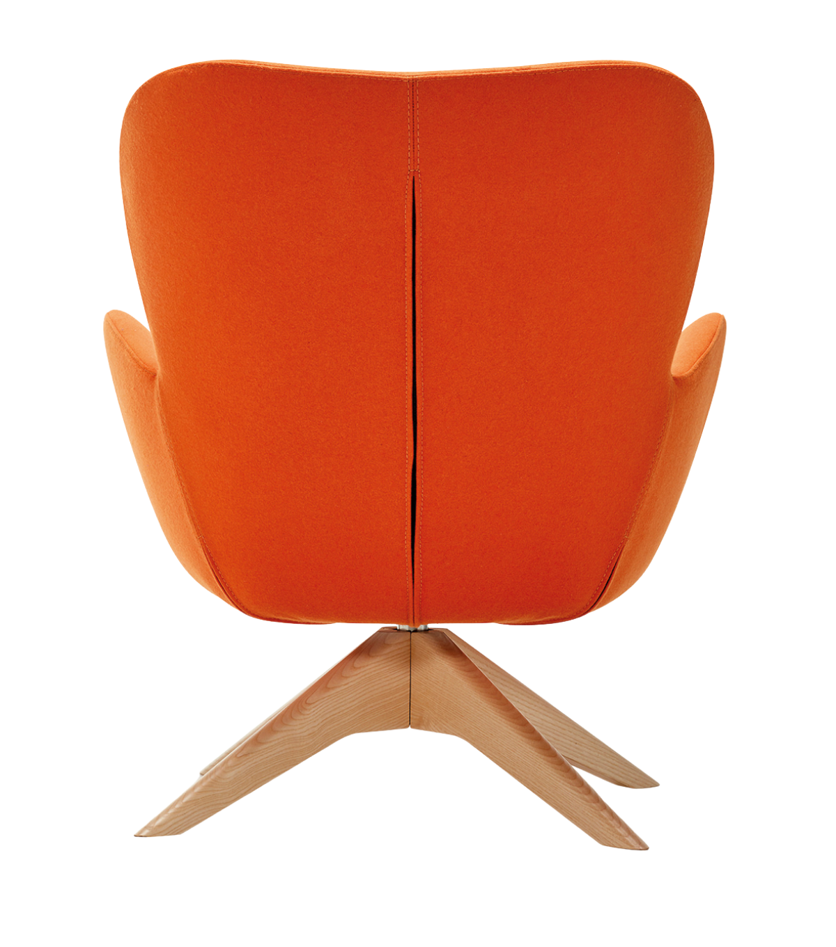 Kazu Döner Ahşap Ayak Berjer Kaşe Turuncu