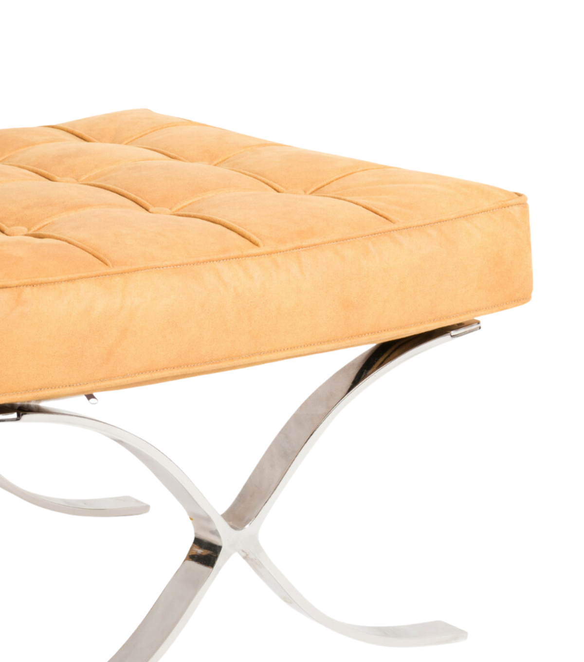 Litrus Krom Ayak Deri Puf Sarı