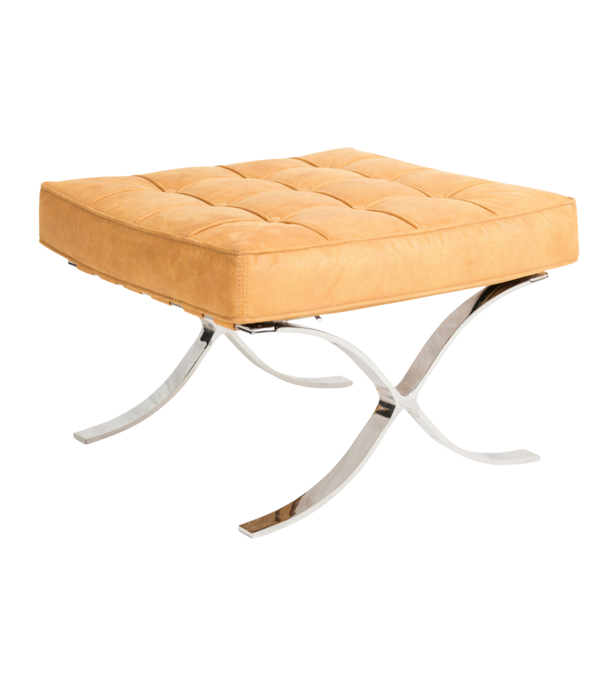 Litrus Krom Ayak Deri Puf Sarı