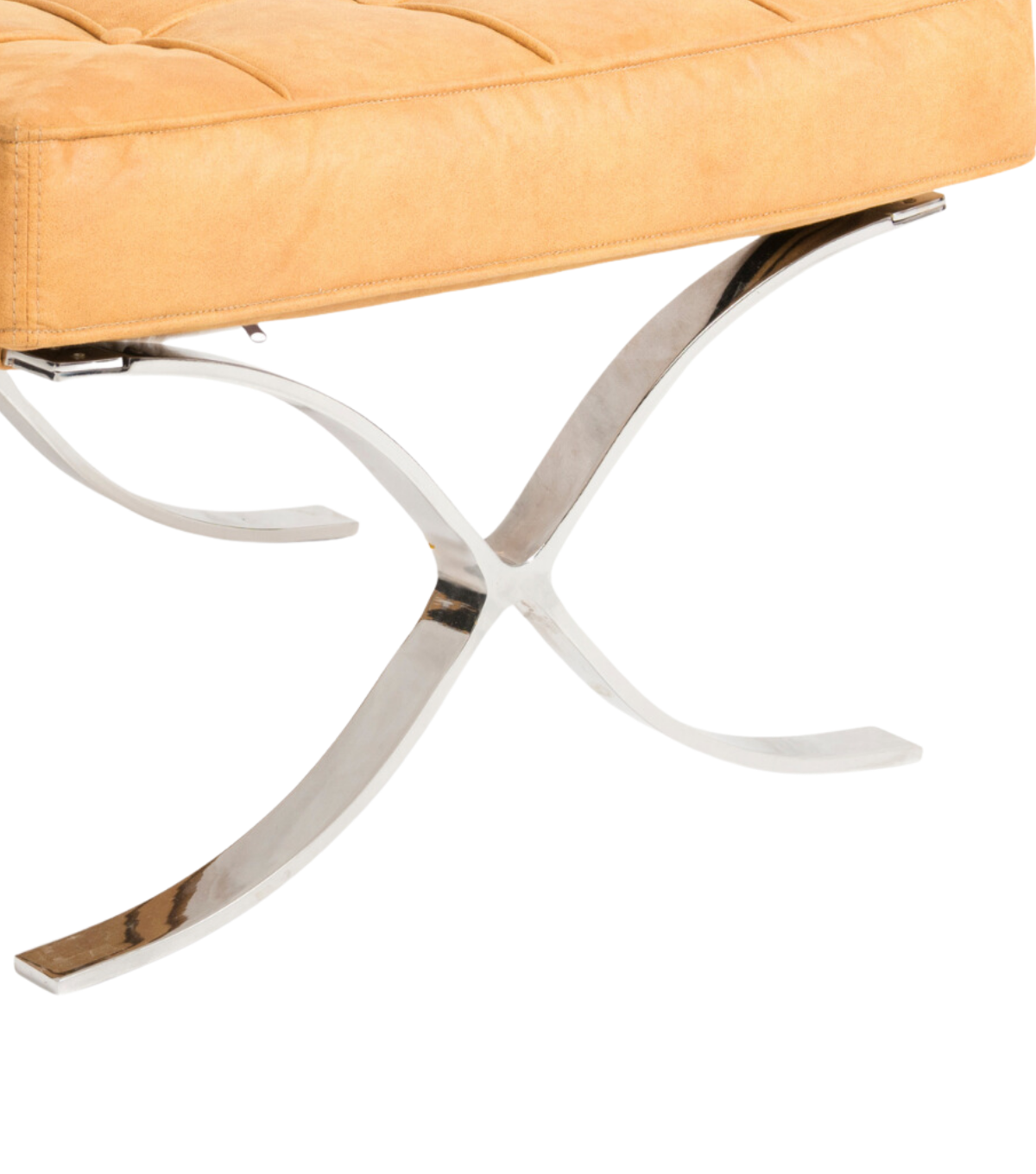 Litrus Krom Ayak Deri Puf Sarı