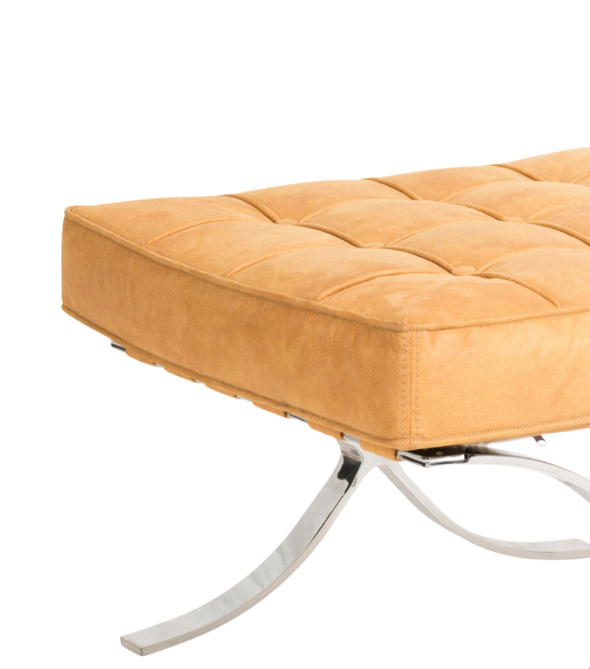 Litrus Krom Ayak Deri Puf Sarı