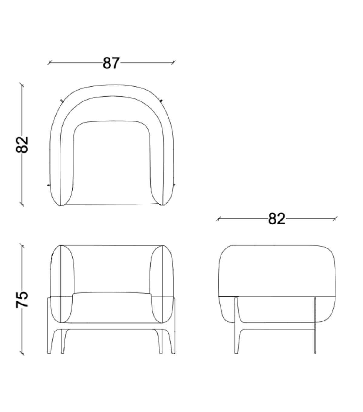 Lucia Rose Metal Ayak Kahverengi Berjer
