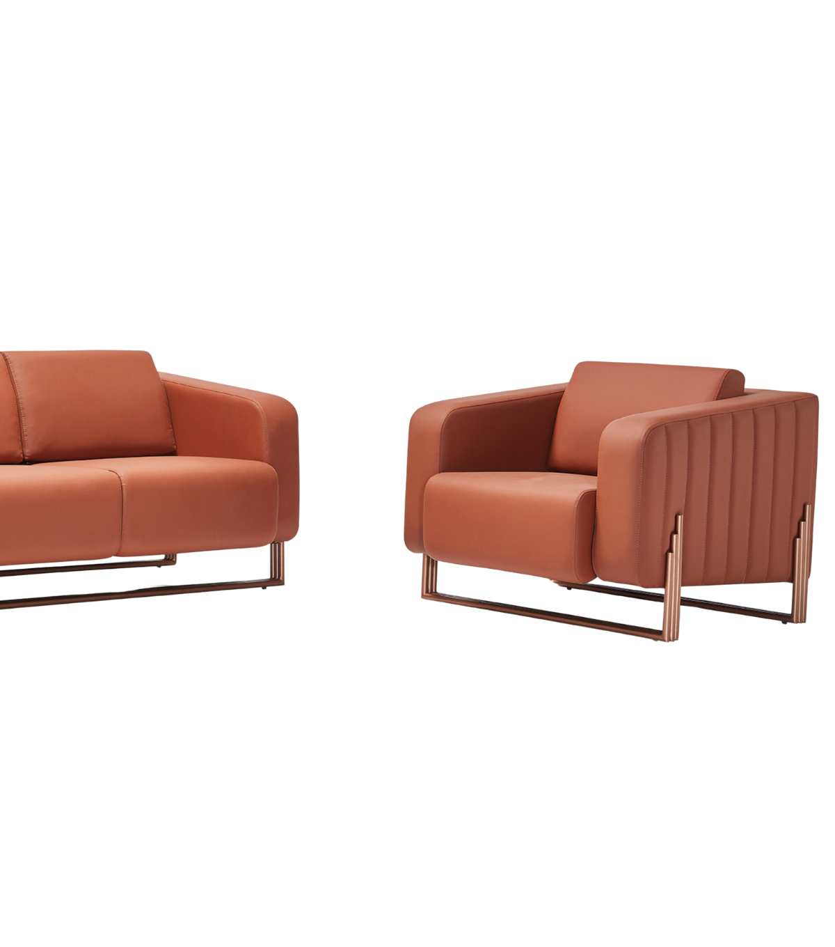 Mizu Rose Metal Ayak Berjer Deri Tarçın