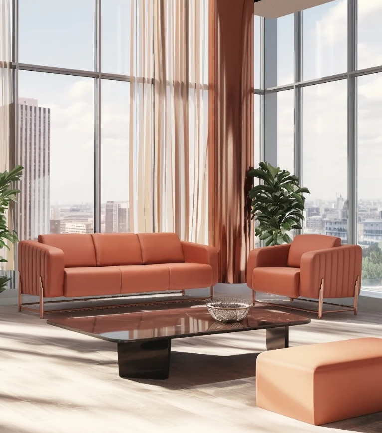 Mizu Rose Metal Ayak Berjer Deri Tarçın