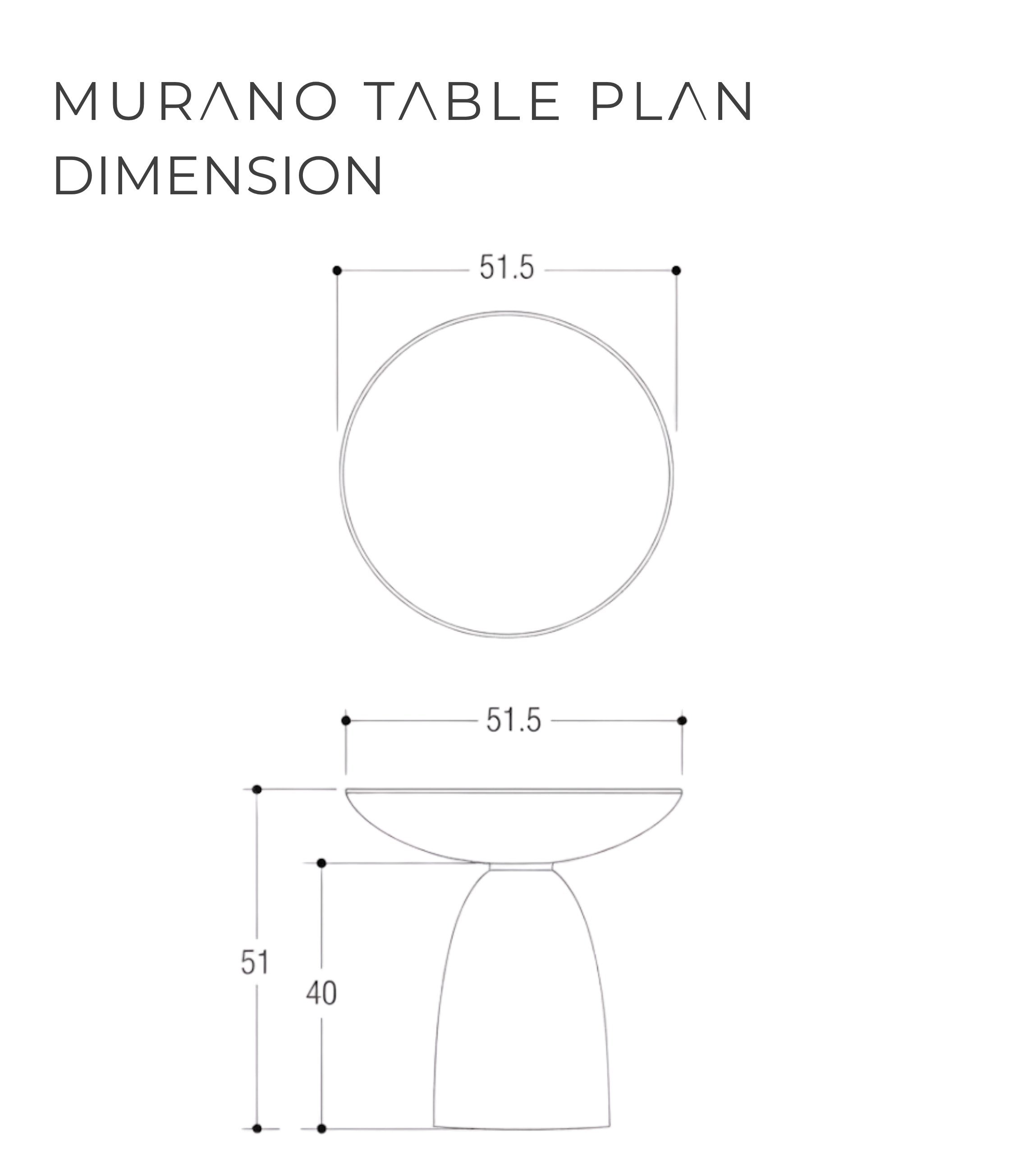 Murano Cam Detay Metal Ayak Brass Yan Sehpa