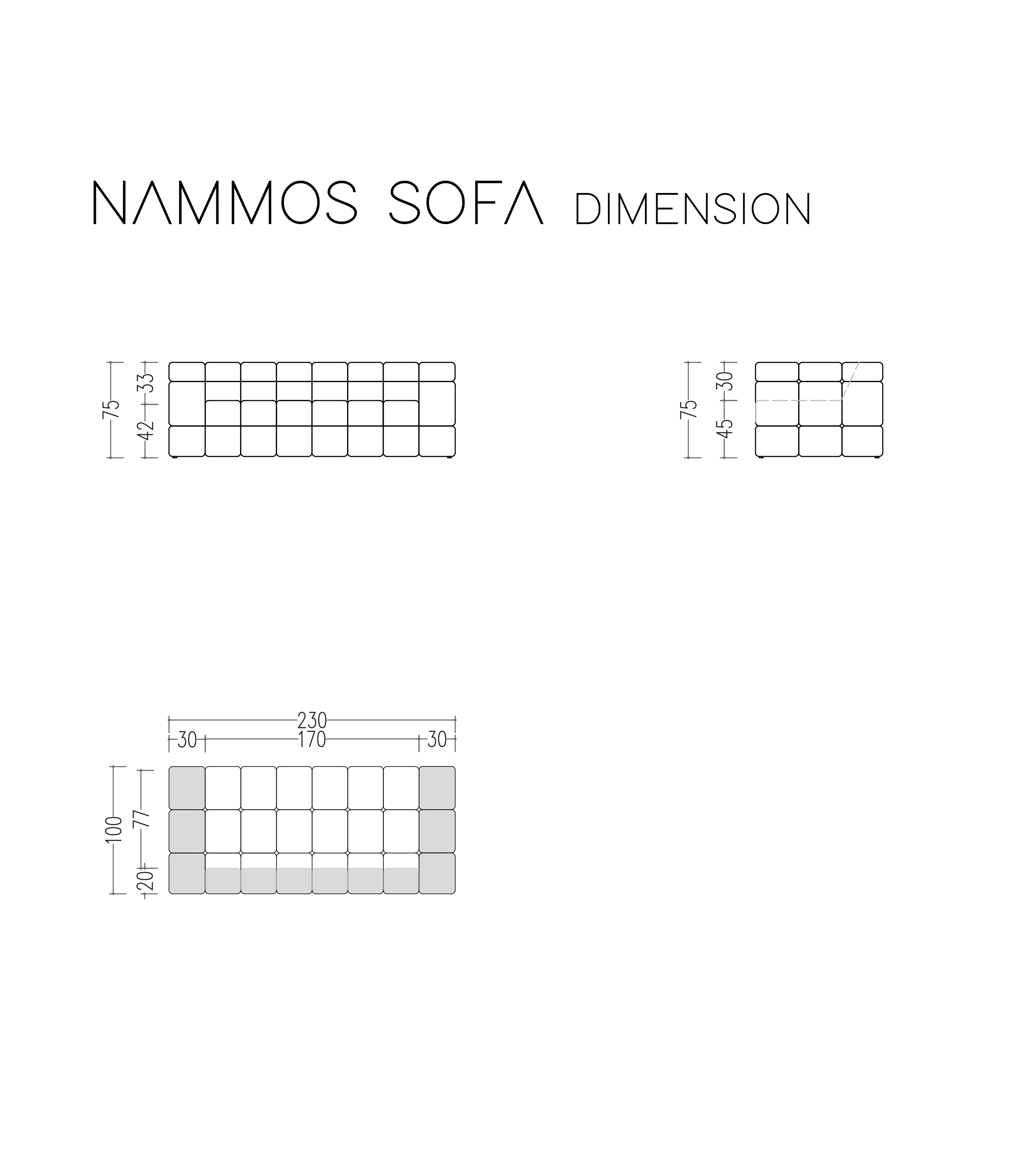 Nammos Comfort Kanepe Gri
