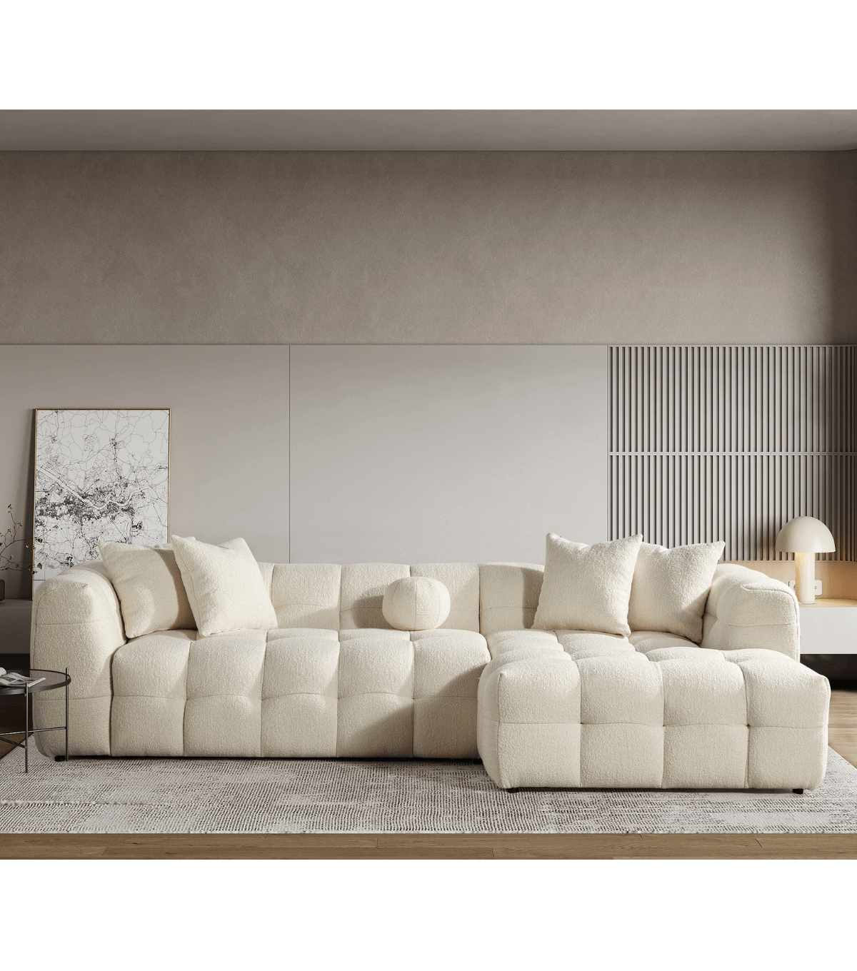 Nammos Comfort Teddy Köşe Takımı Bej 100