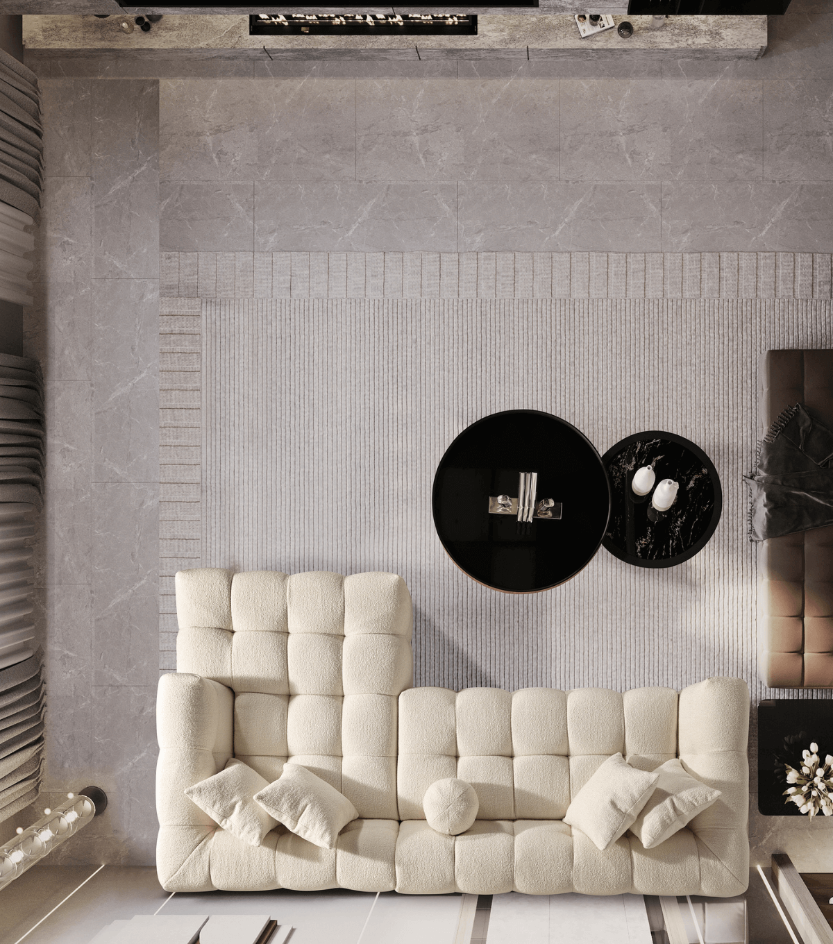 Nammos Comfort Teddy Köşe Takımı Bej 100