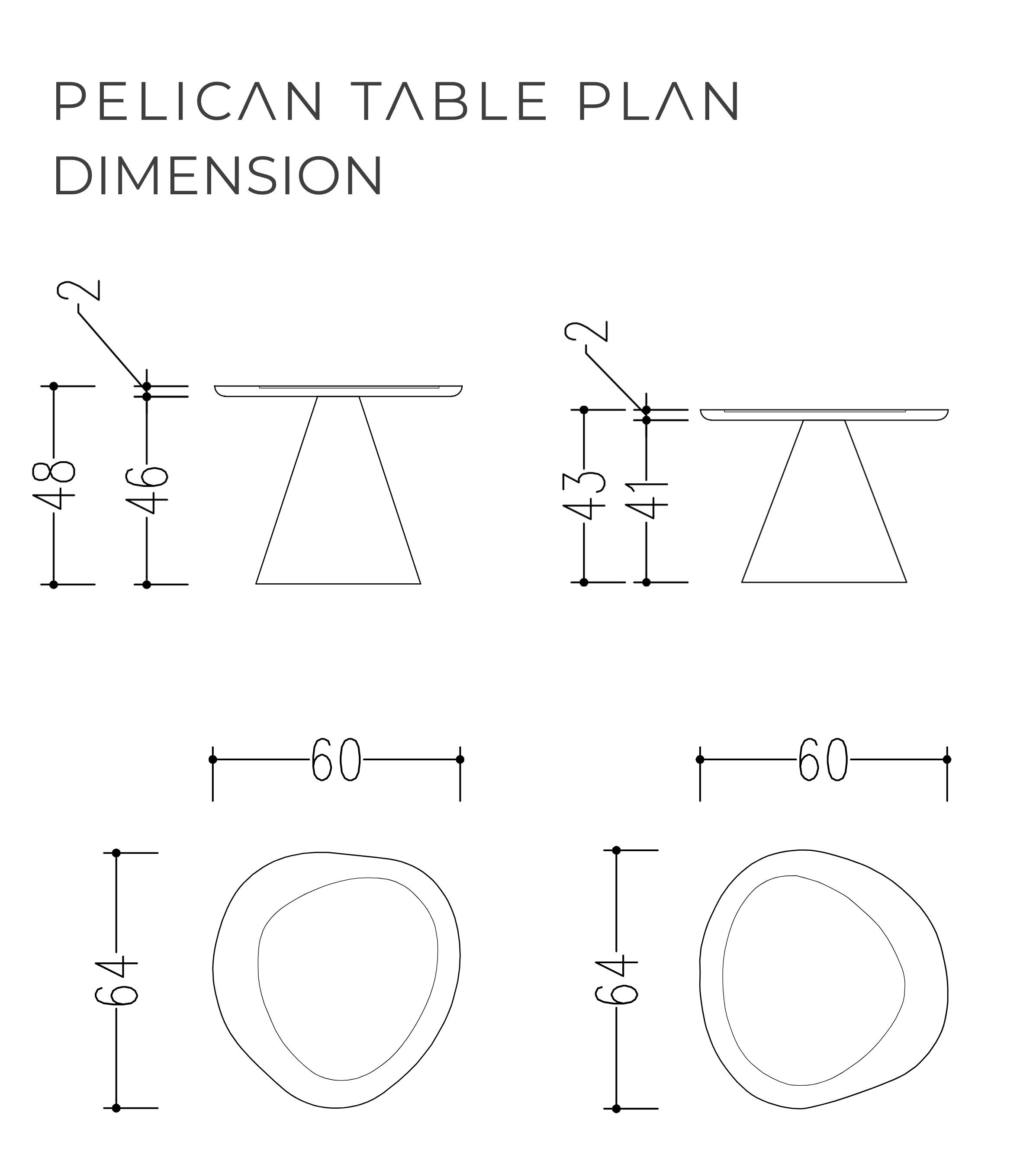 Pelican Wooden Double Coffee Table Set Brass