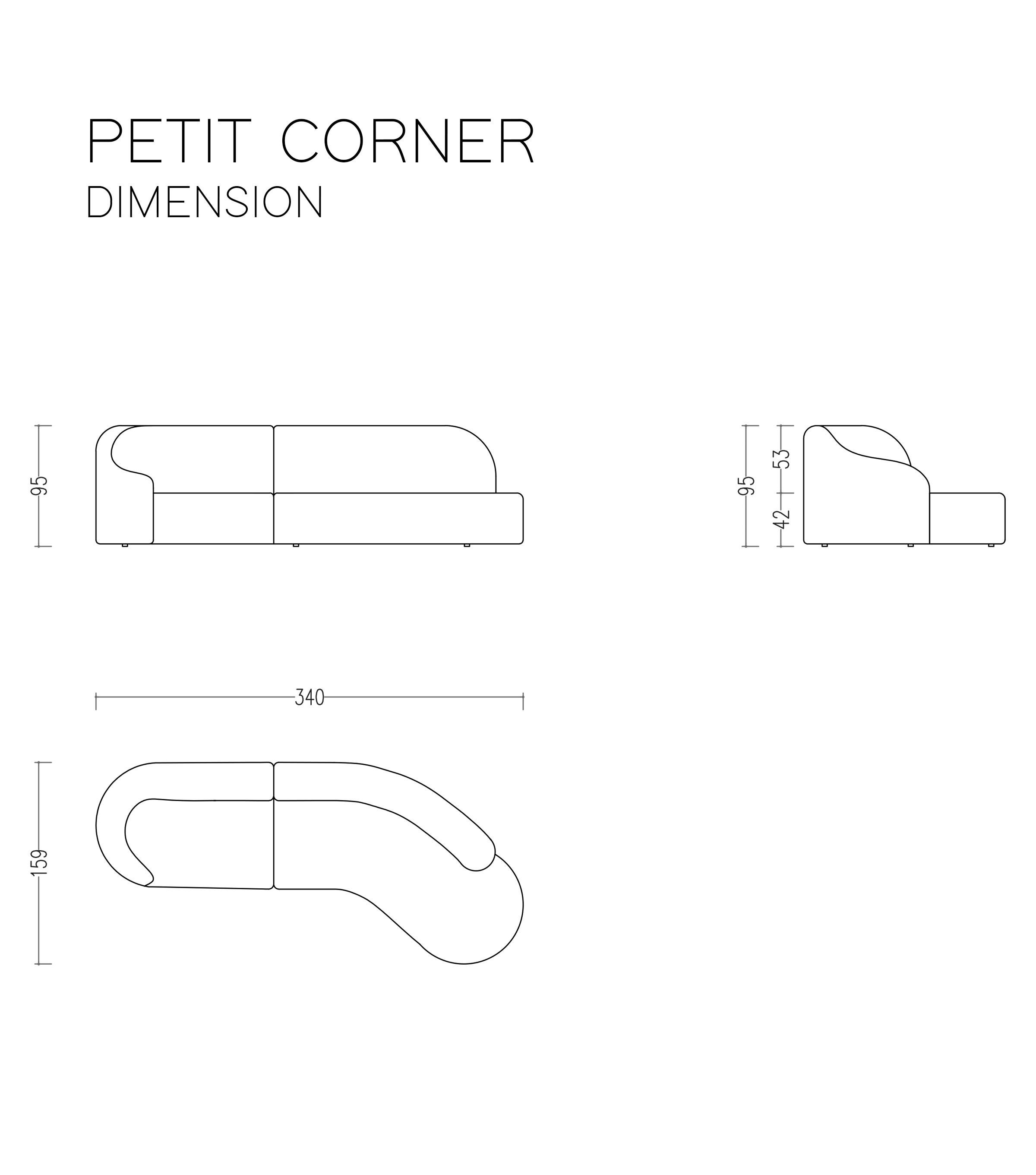 Petit Corner Sofa White