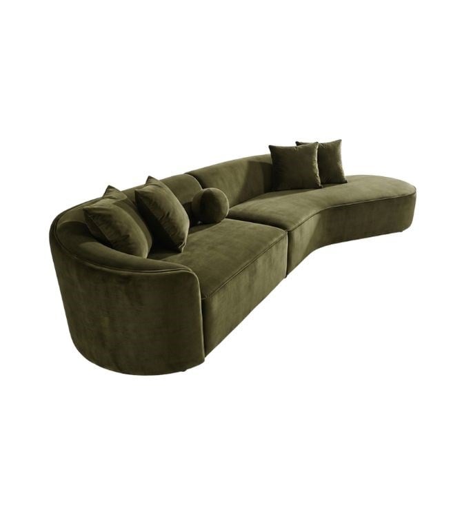 Petit Corner Köşe Koltuk Kadife Yeşil