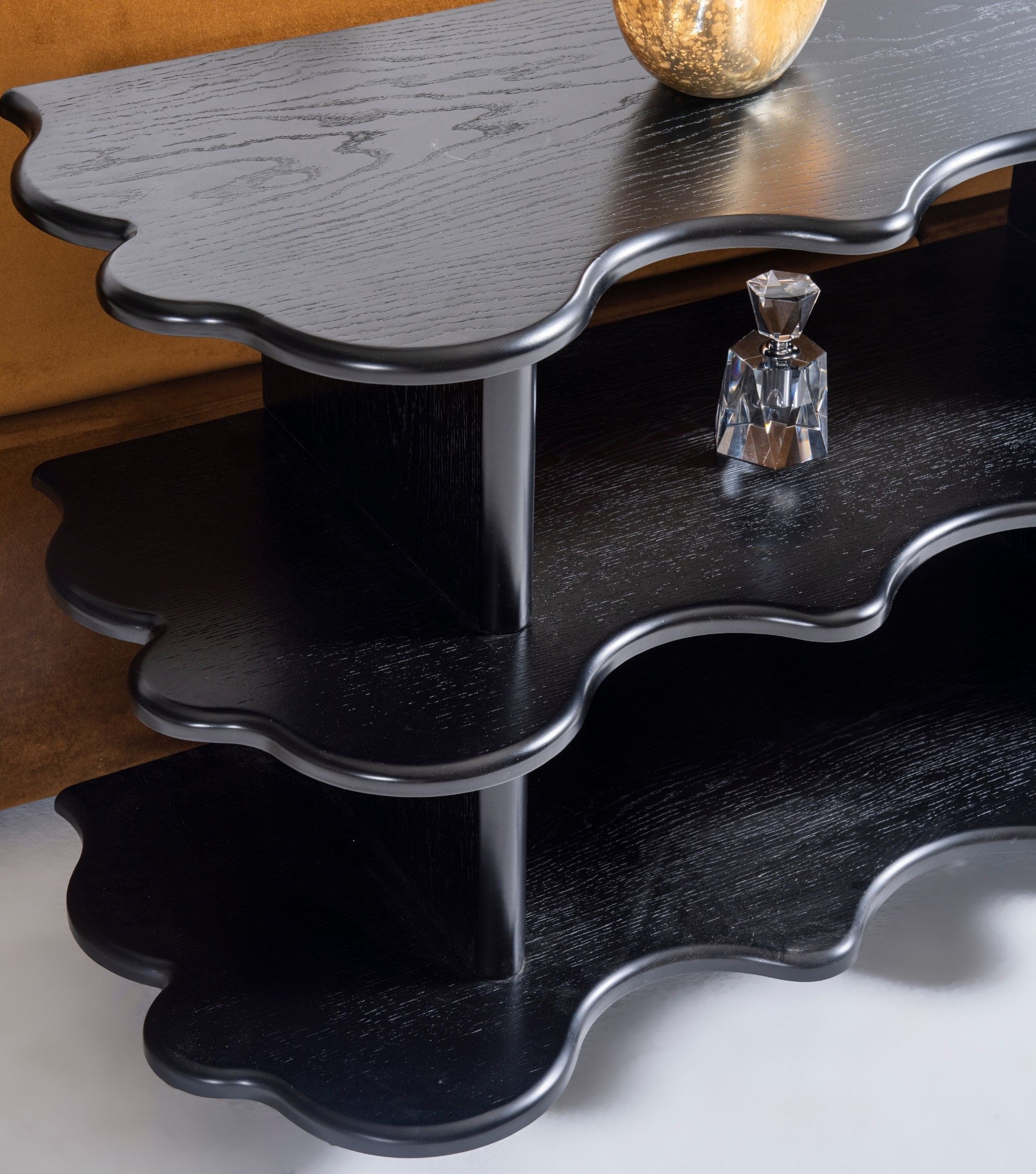 Petra American Oak Wooden Console Black