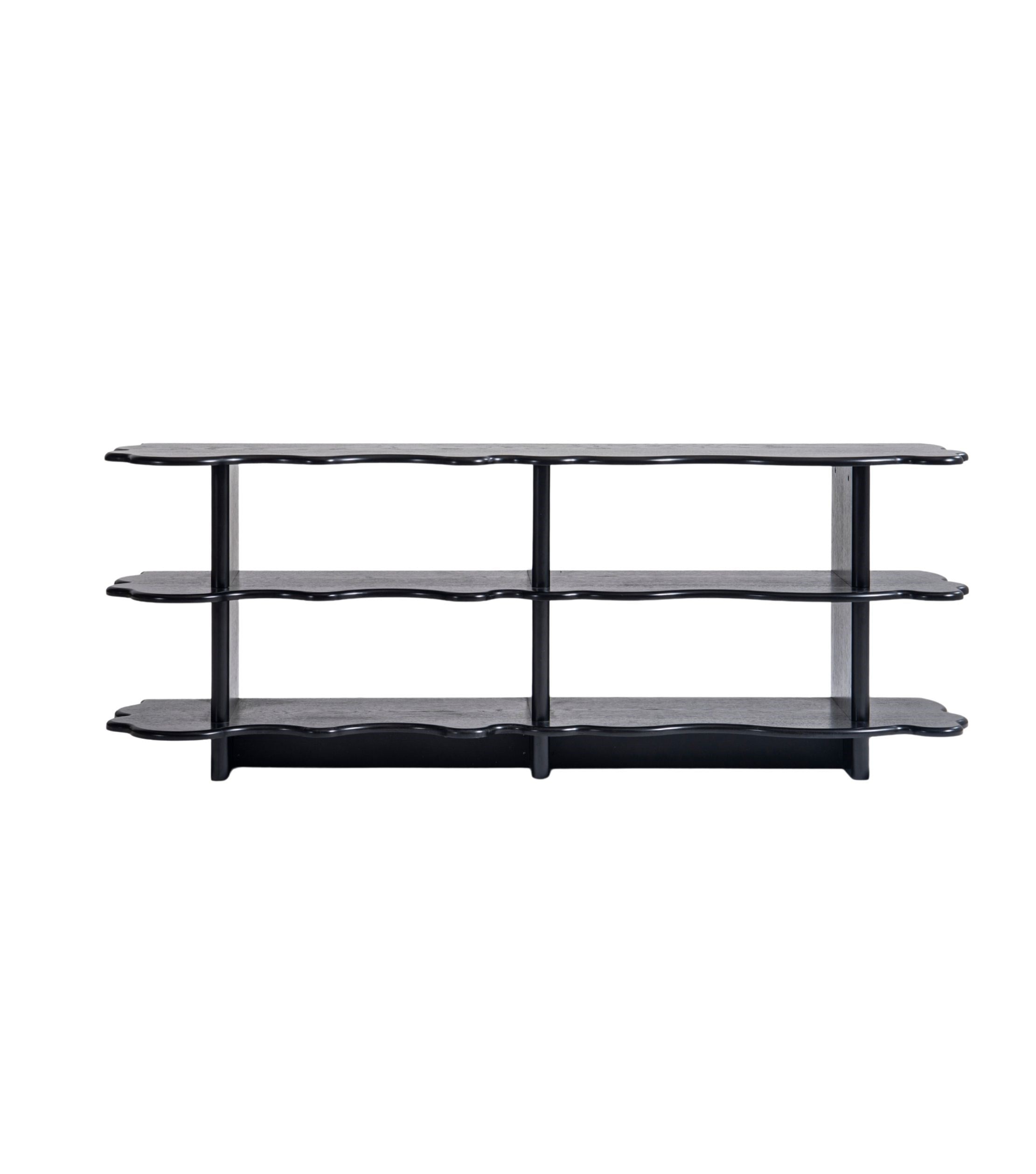 Petra American Oak Wooden Console Black