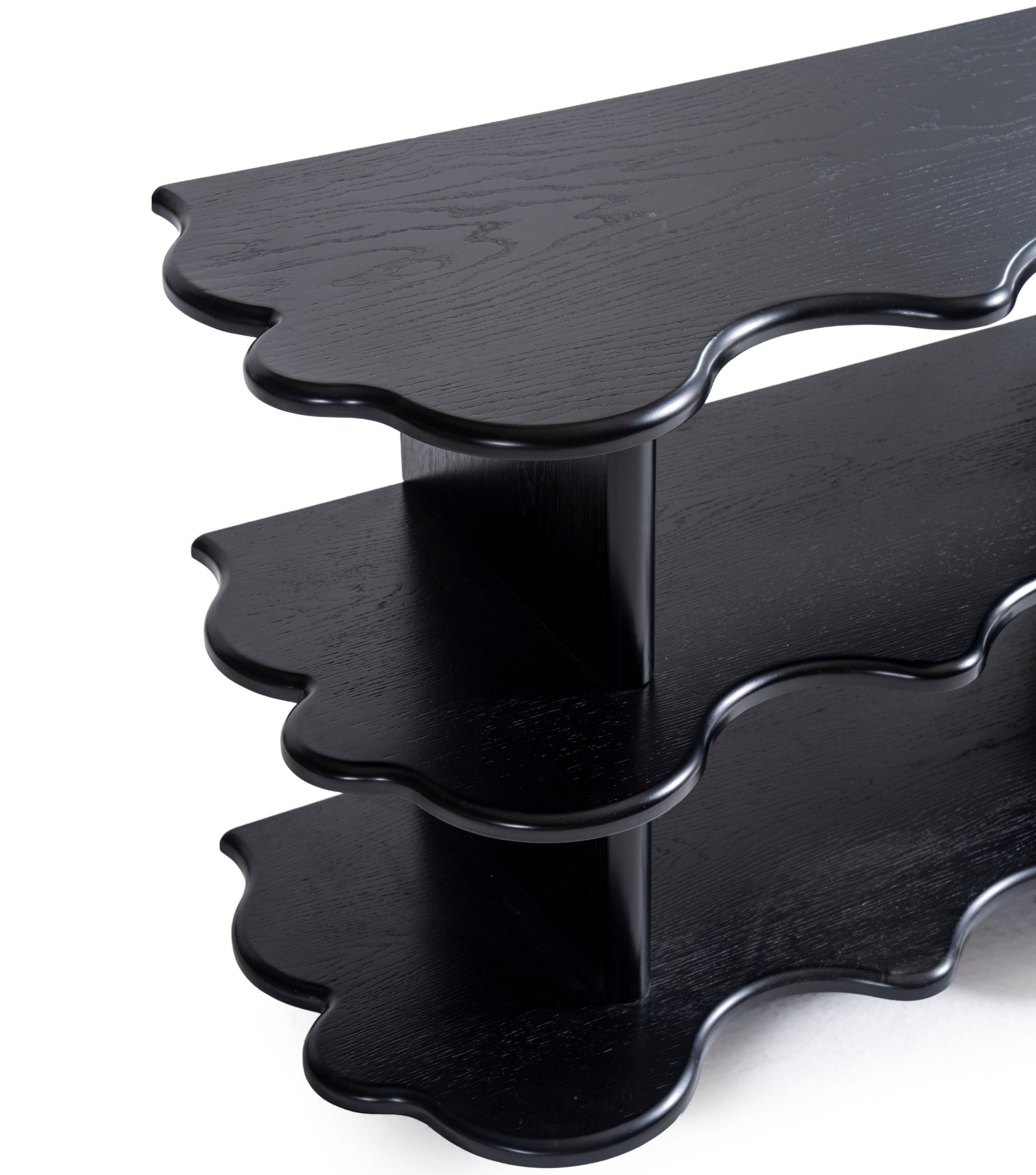 Petra American Oak Wooden Console Black