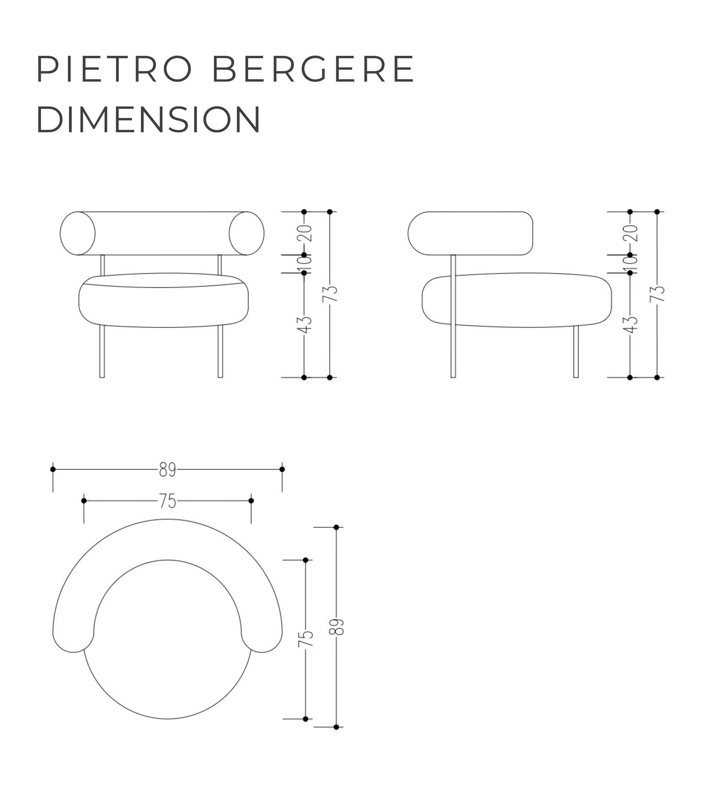 Pietro Yeşil Pirinç Eskitme Metal Ayak Berjer