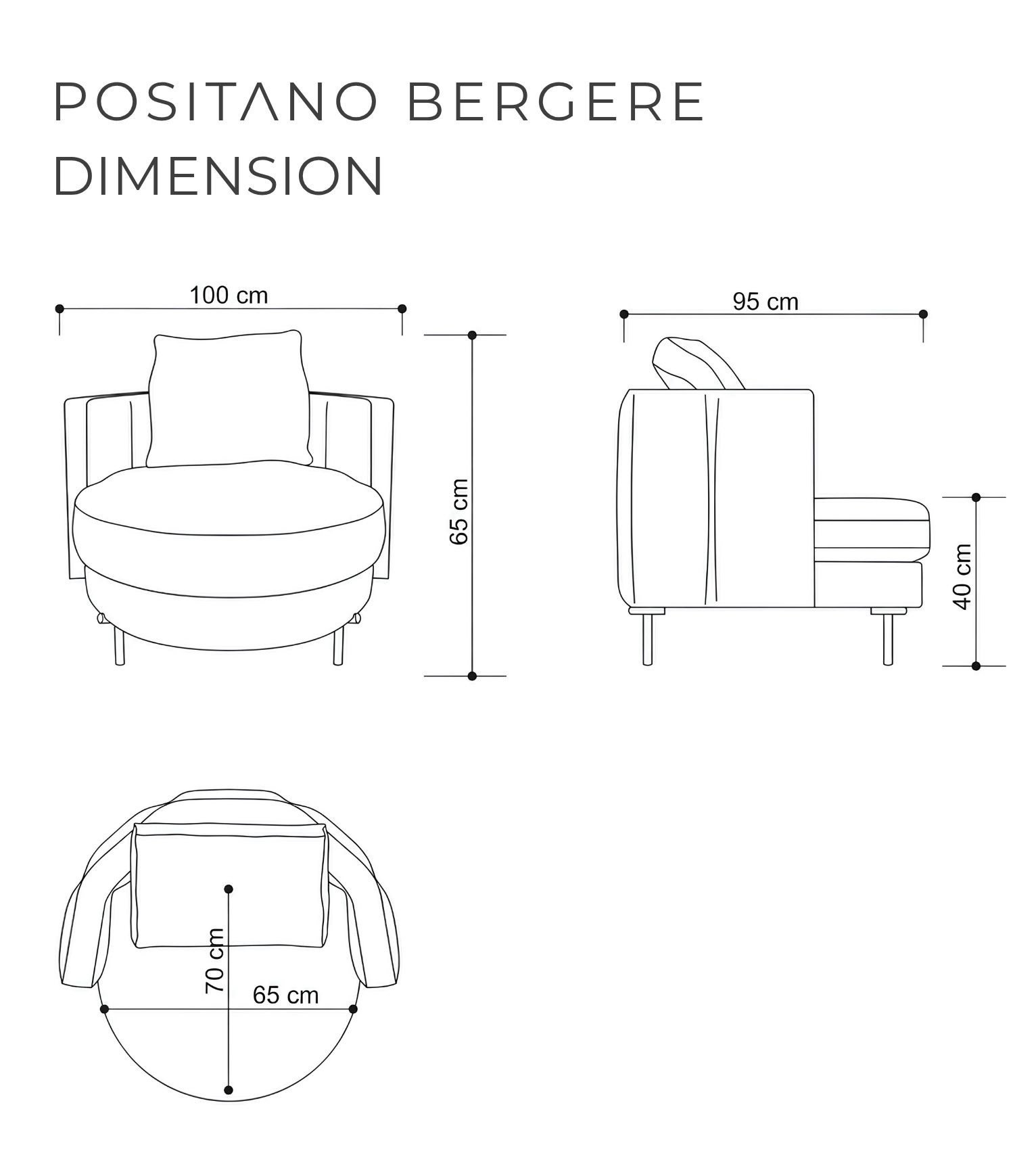 Positano Deri Detay Metal Ayak Berjer Bej