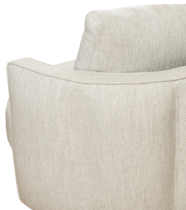 Positano Leather Detail Metal Leg Armchair Beige