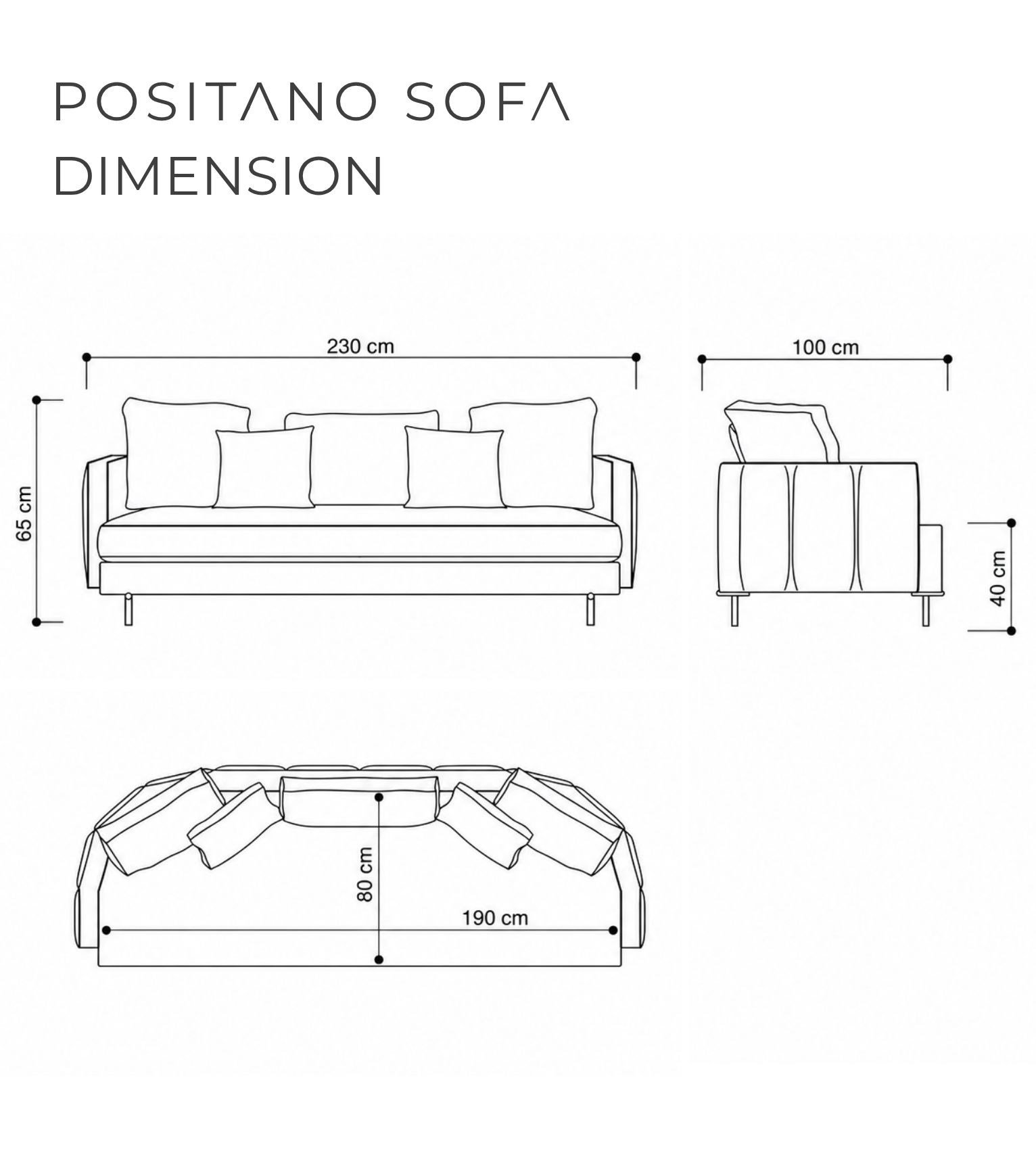 Positano Metal Leg Sofa 230