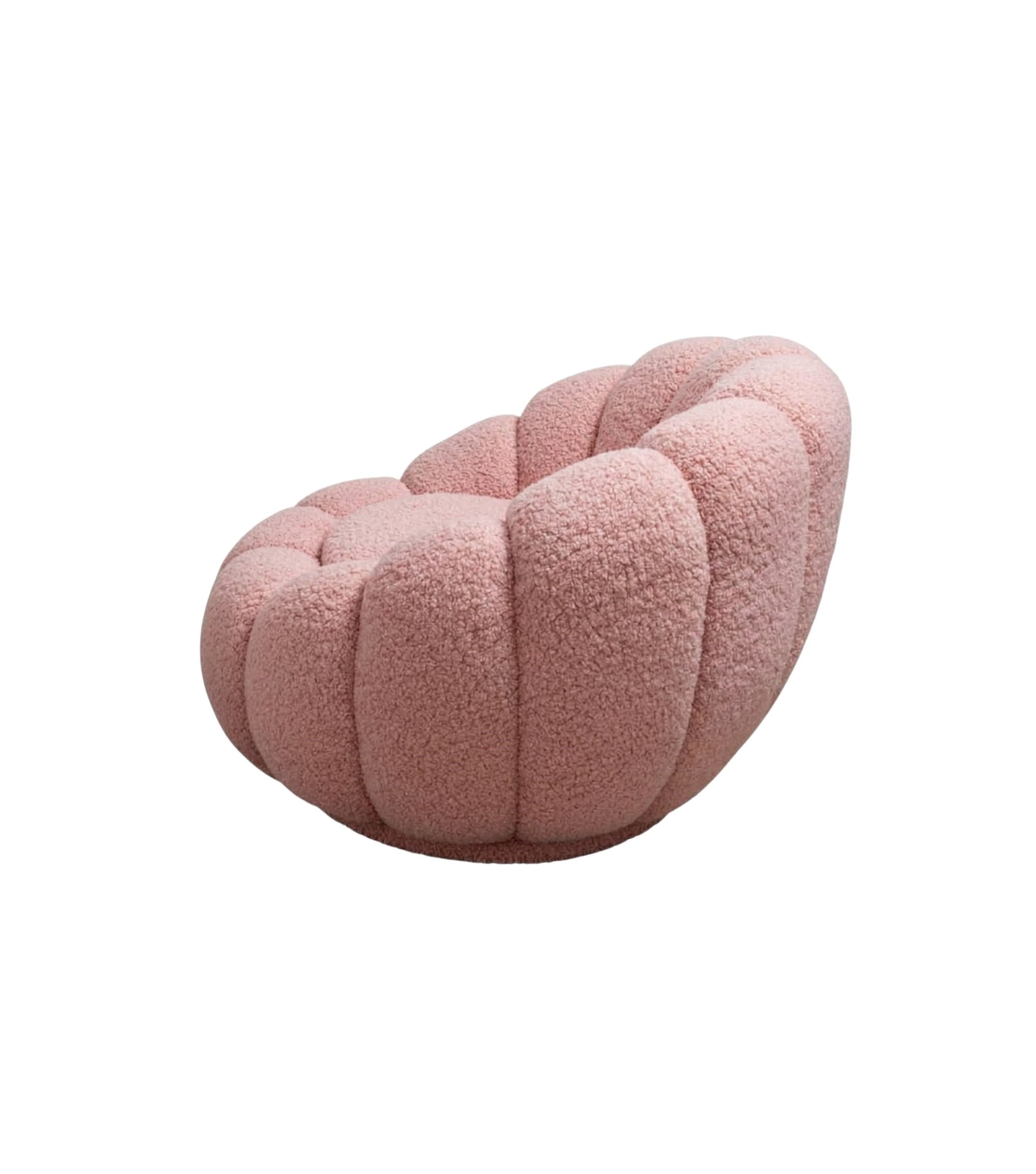 Potter Açık Pembe Teddy Döner Ayaklı Berjer ve Puf Takım