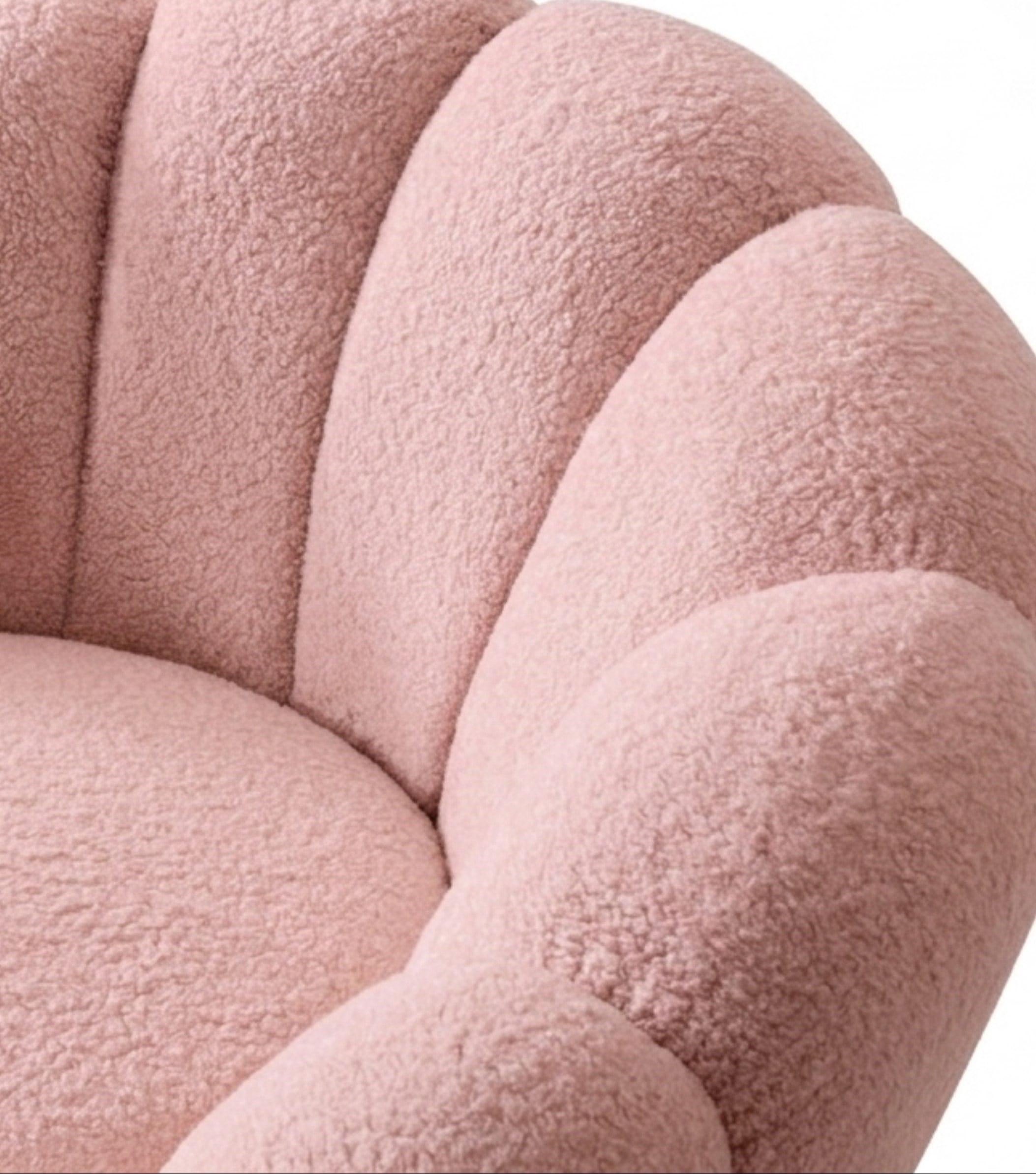 Potter Açık Pembe Teddy Döner Ayaklı Berjer ve Puf Takım