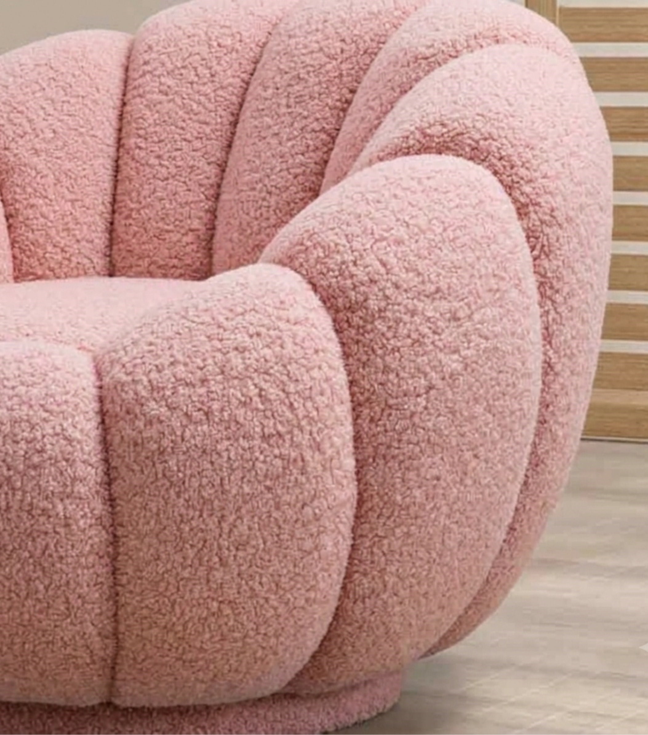 Potter Açık Pembe Teddy Döner Ayaklı Berjer
