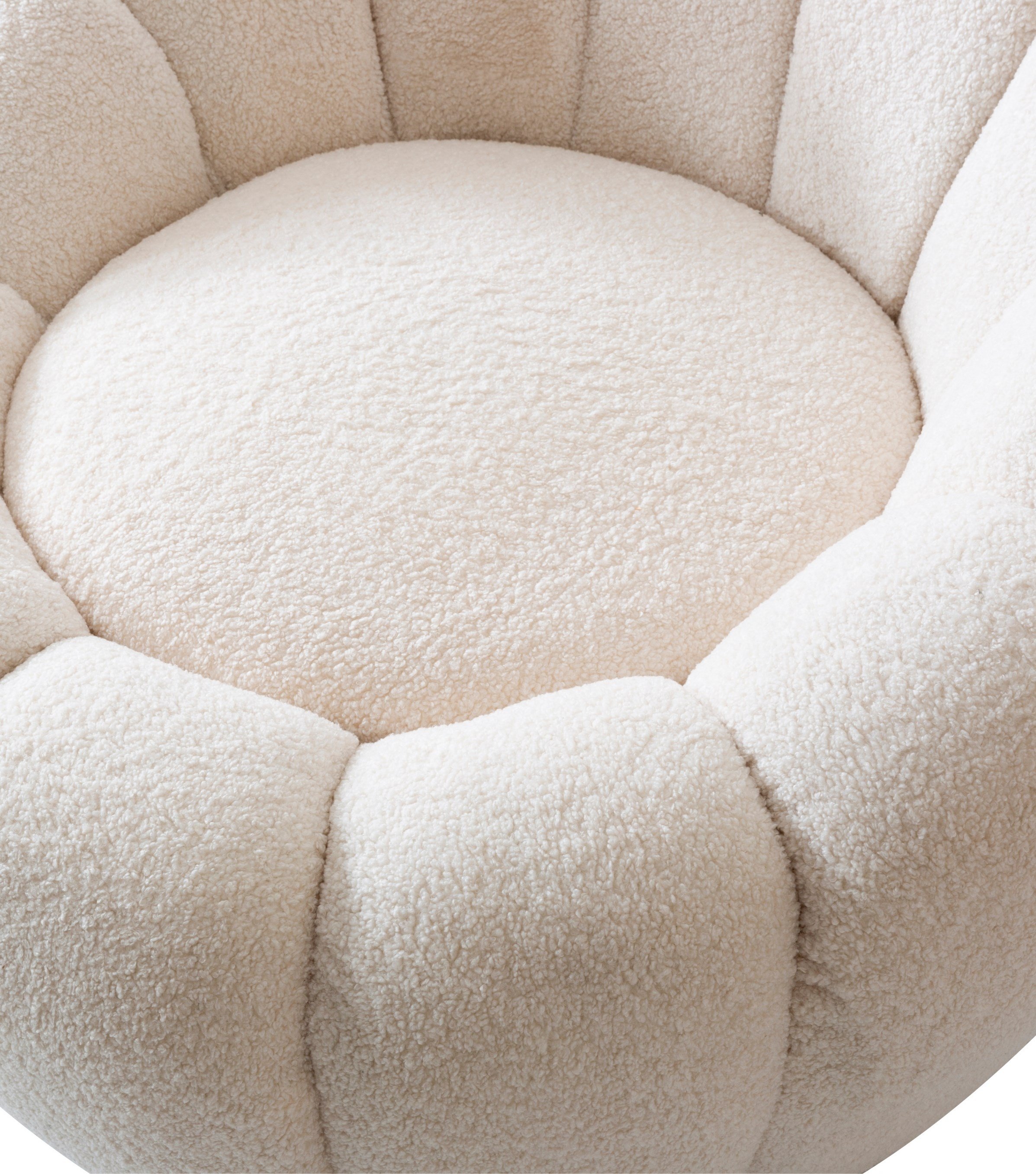 Potter Quilted Teddy Pouf Beige