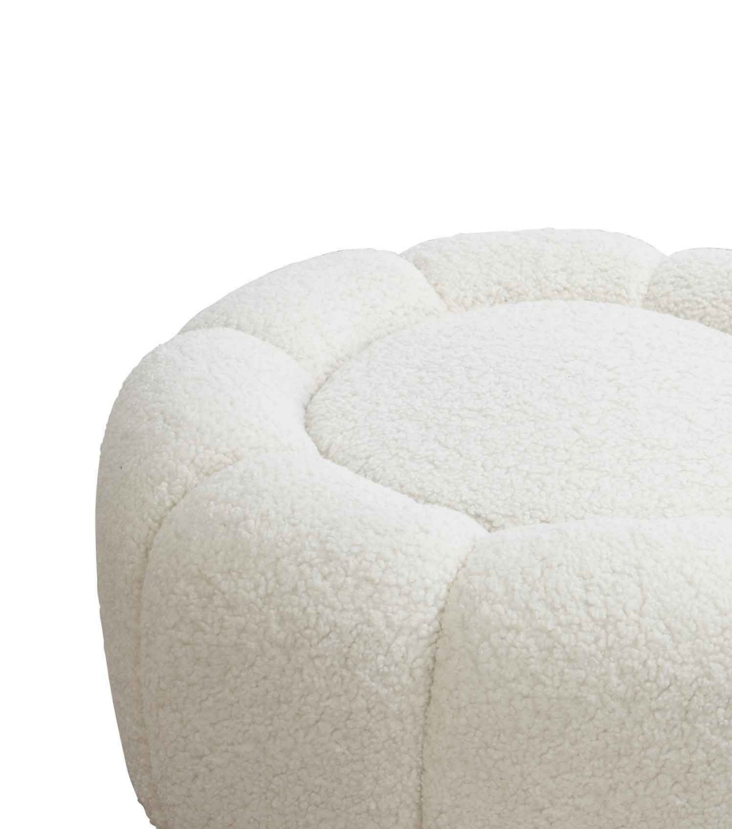Potter Quilted Teddy Pouf Beige