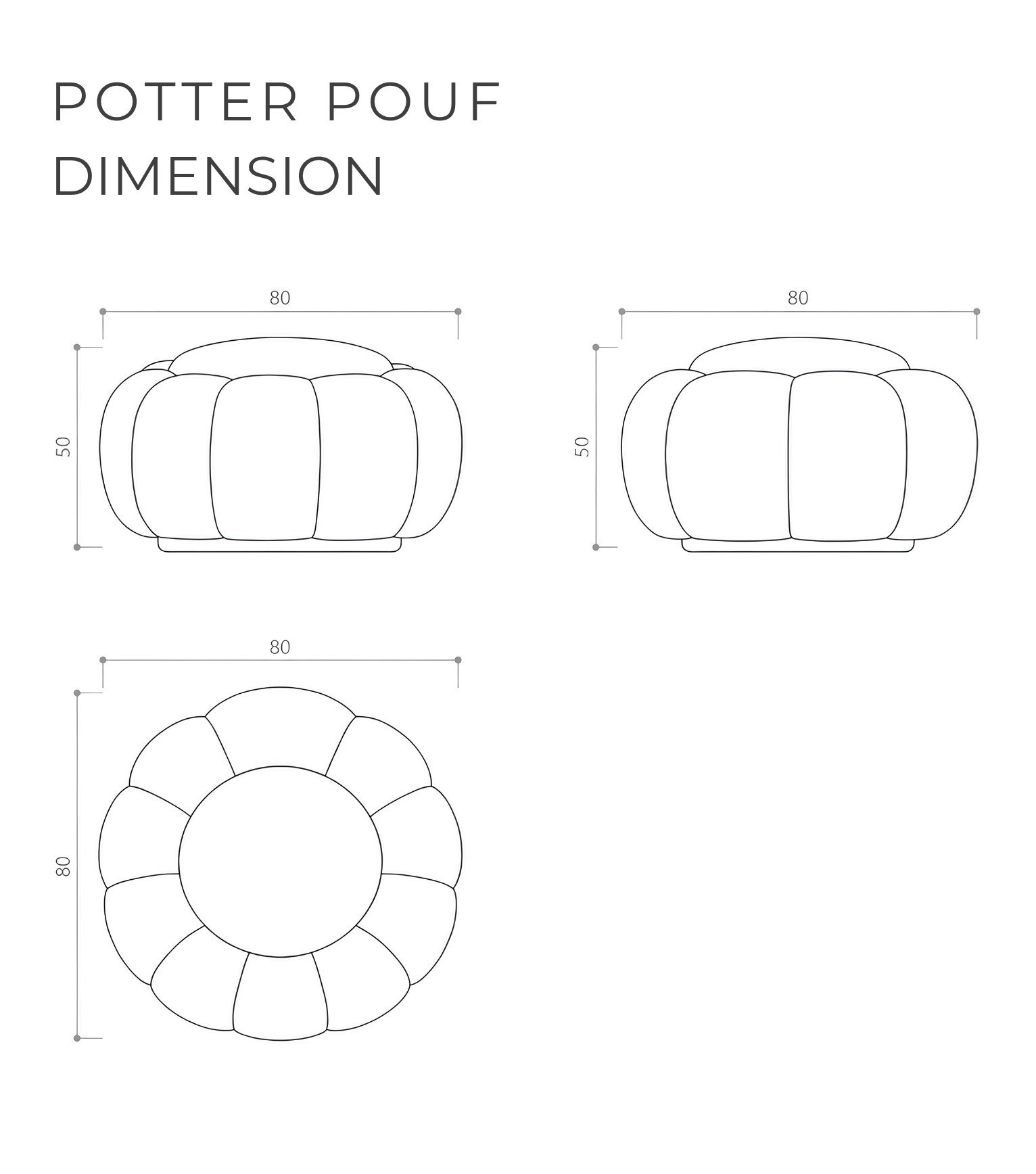 Potter Quilted Teddy Pouf Beige