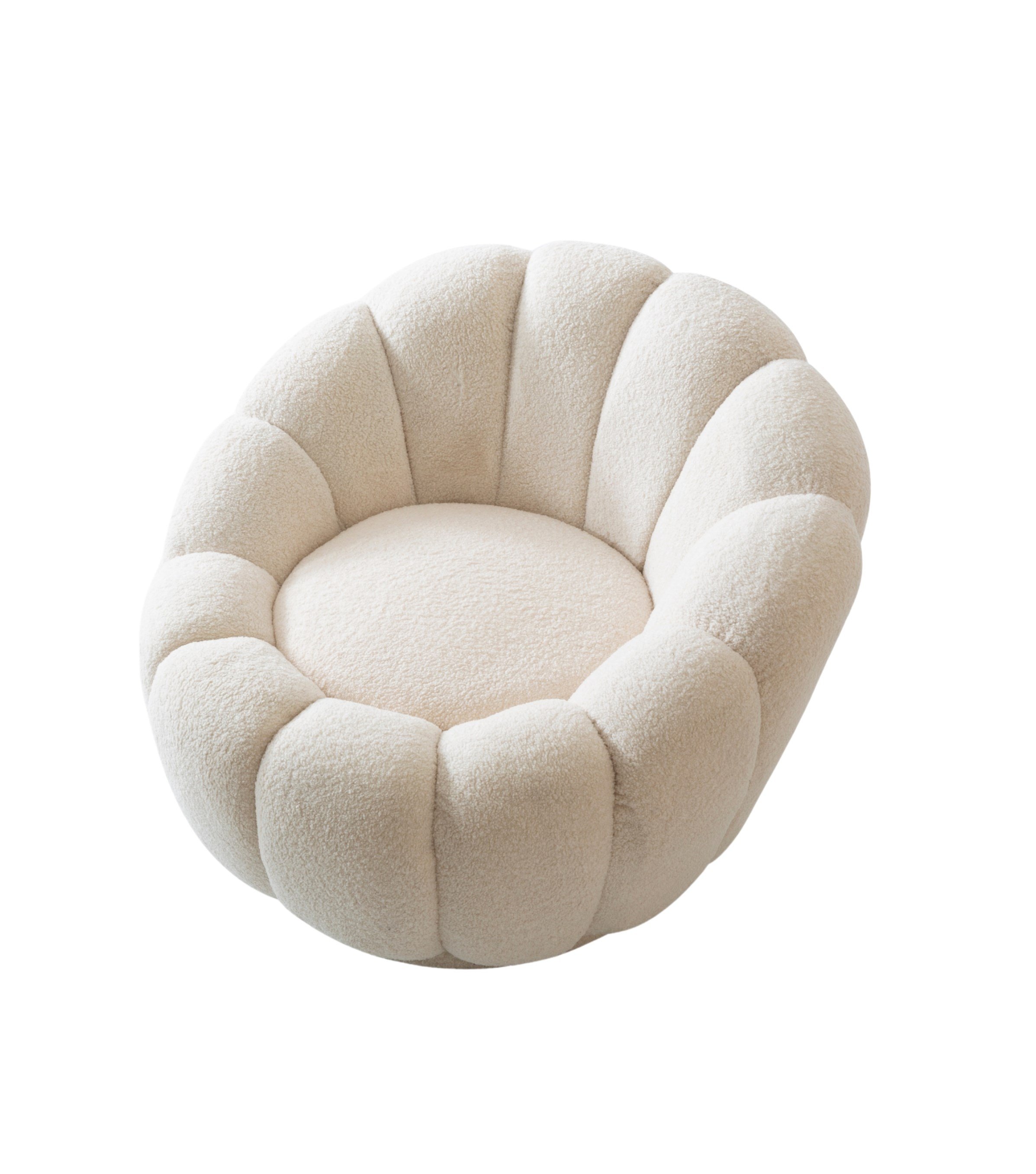 Potter Quilted Teddy Pouf Beige