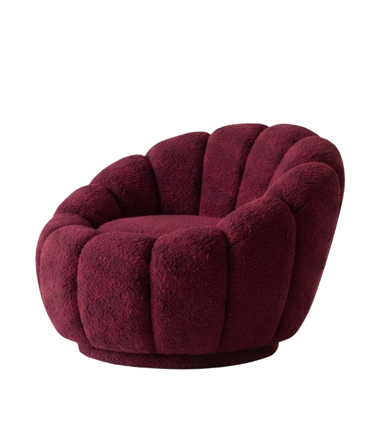 Potter Bordo Teddy Döner Ayaklı Berjer