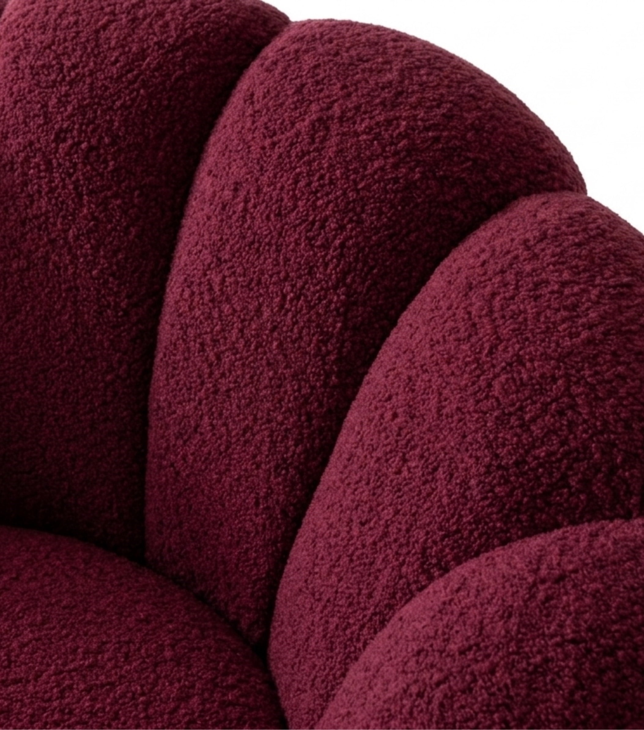 Potter Bordo Teddy Döner Ayaklı Berjer ve Puf Takım