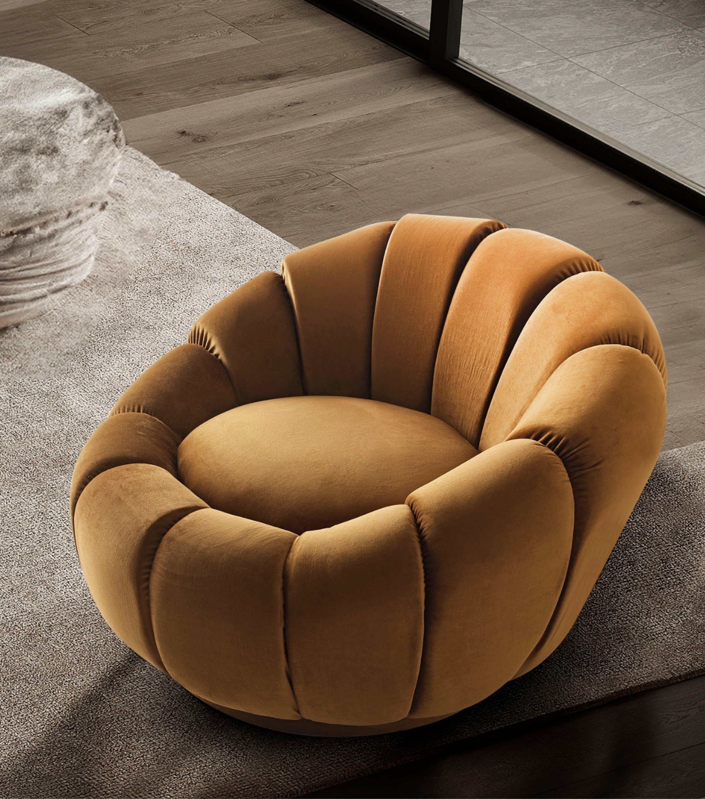 Potter Swivel Armchair and Ottoman Set 1013