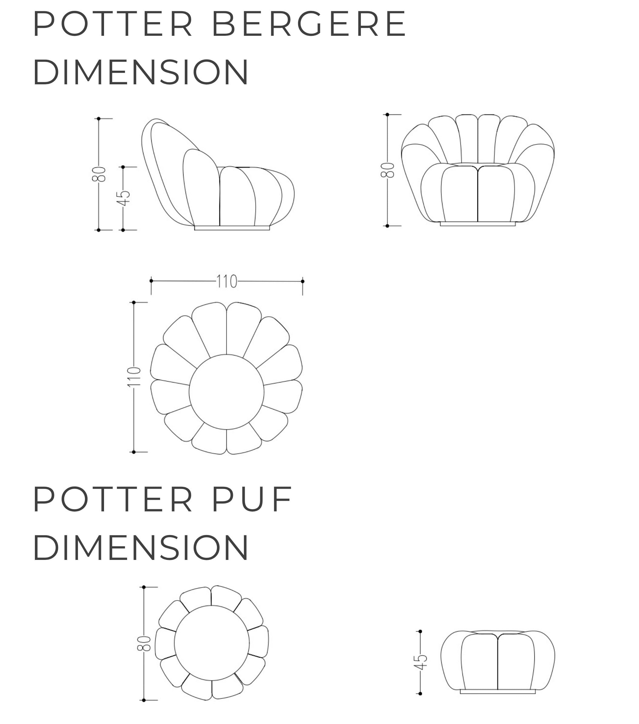 Potter Kahverengi Kadife Döner Ayaklı Berjer