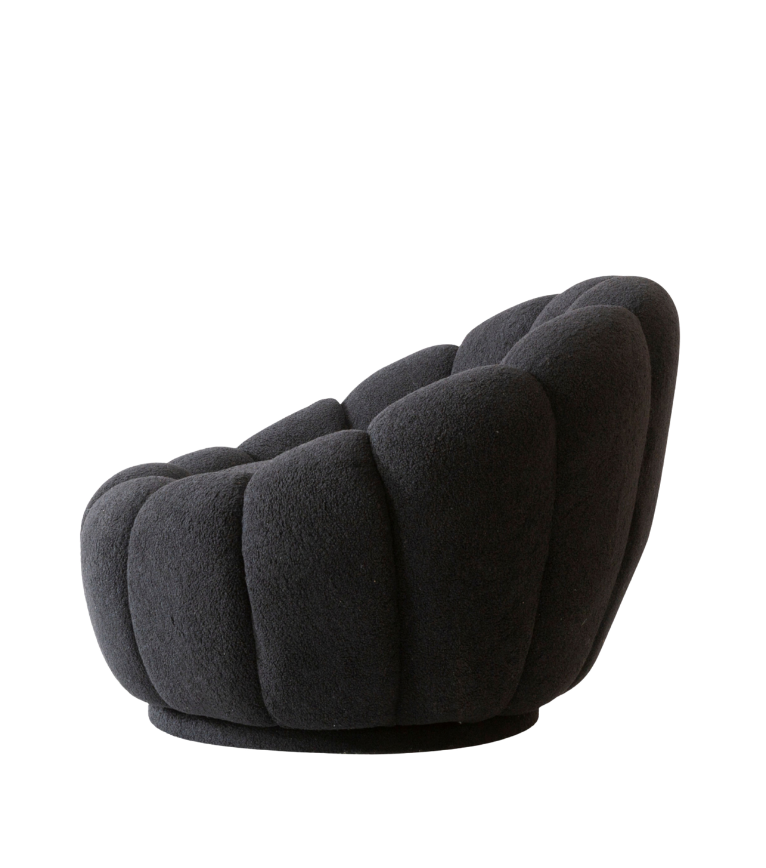 Potter Quilted Swivel Teddy Armcahir Black