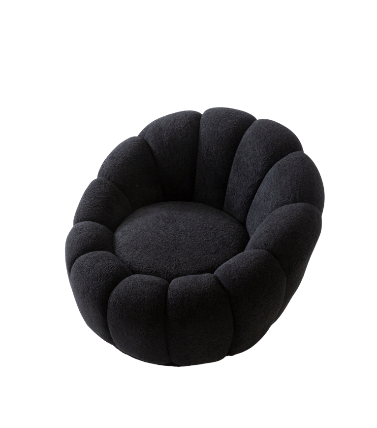 Potter Quilted Swivel Teddy Armcahir Black