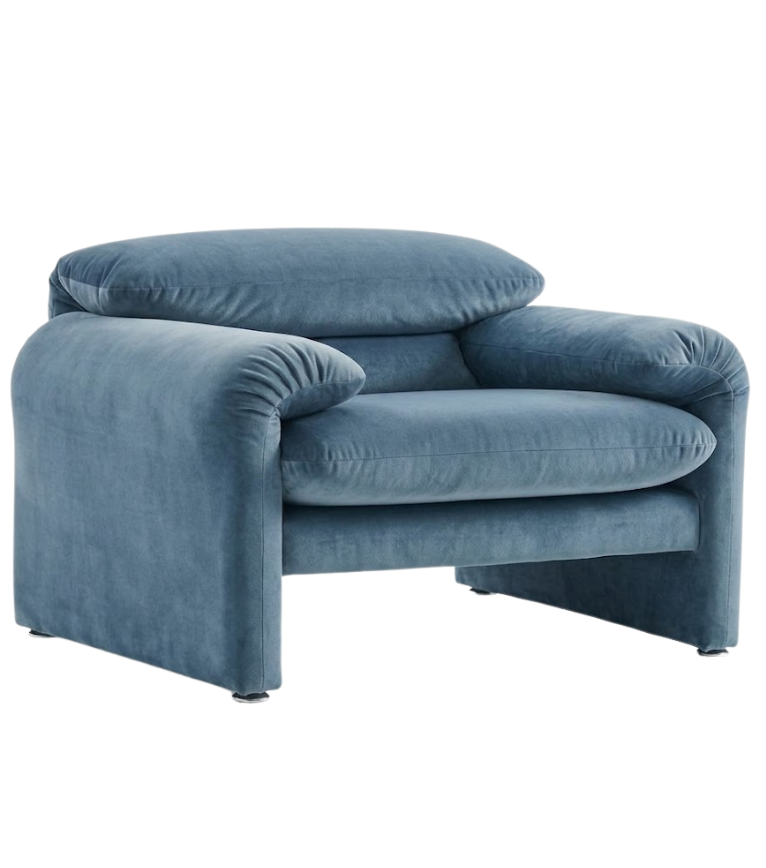 Proteo Comfort Mekanizmalı Mavi Kadife Berjer