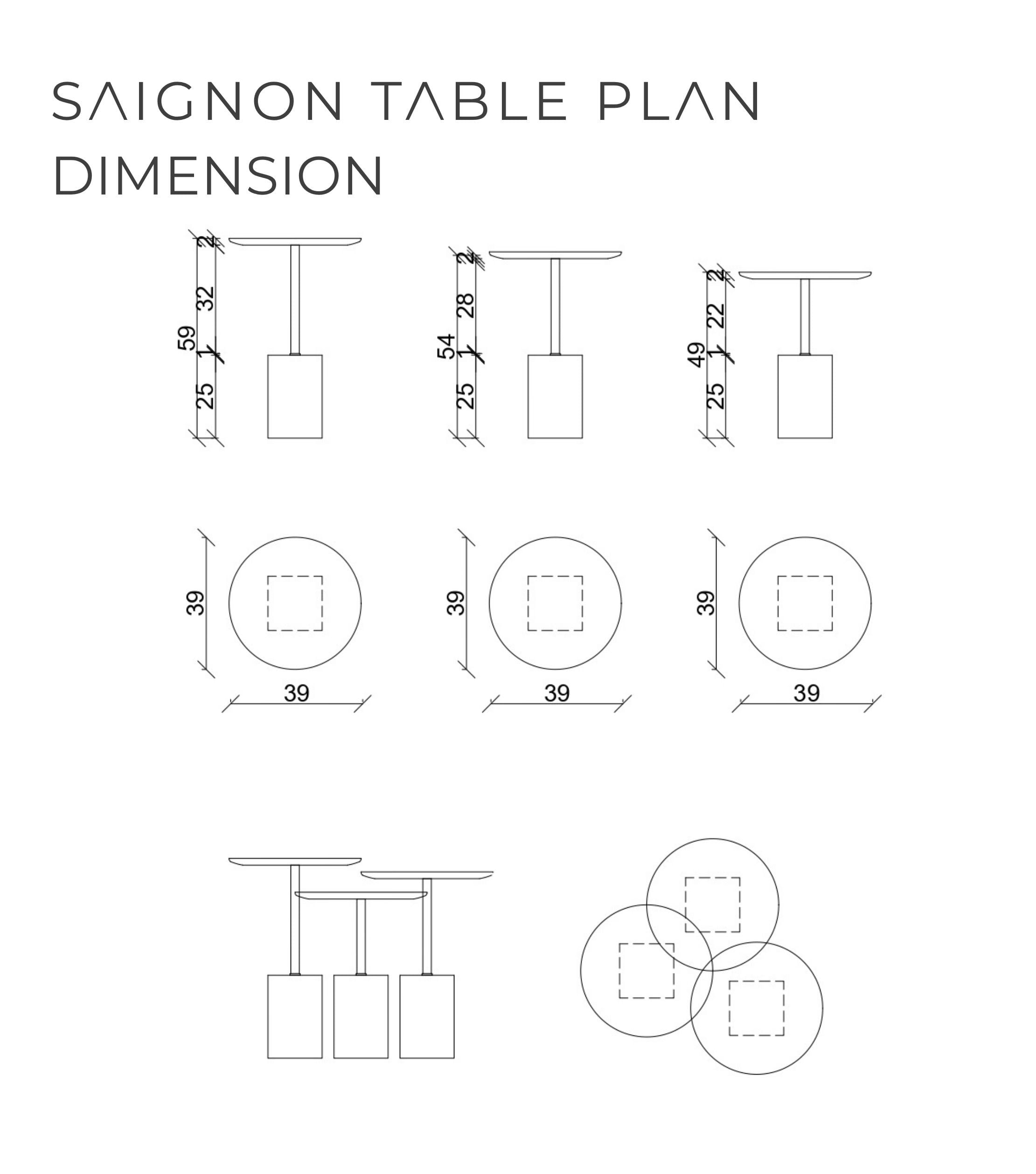 Saignon Ahşap Üçlü Yan Sehpa Takımı