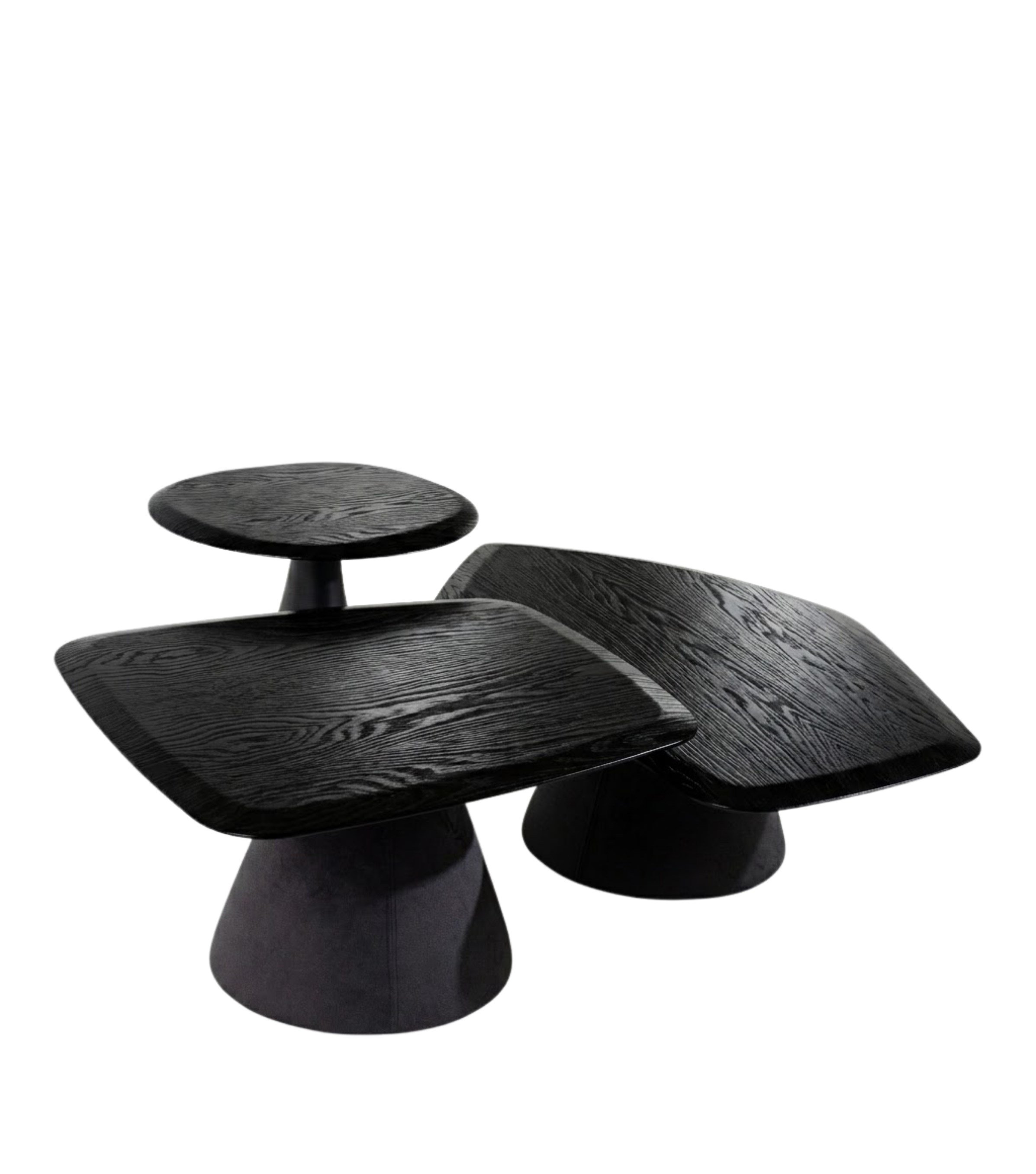 Salerno Wooden Three Piece Coffee Table Set Black