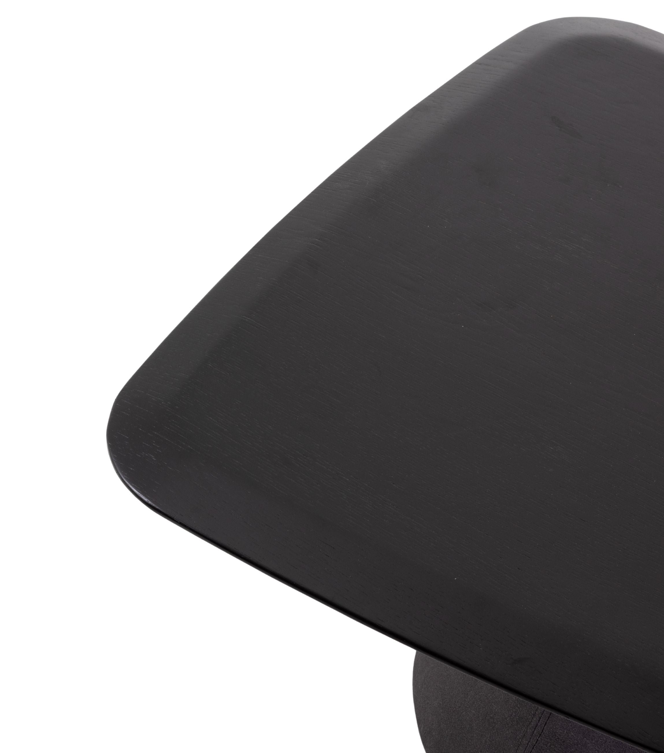 Salerno Siyah Ahşap Yan Sehpa