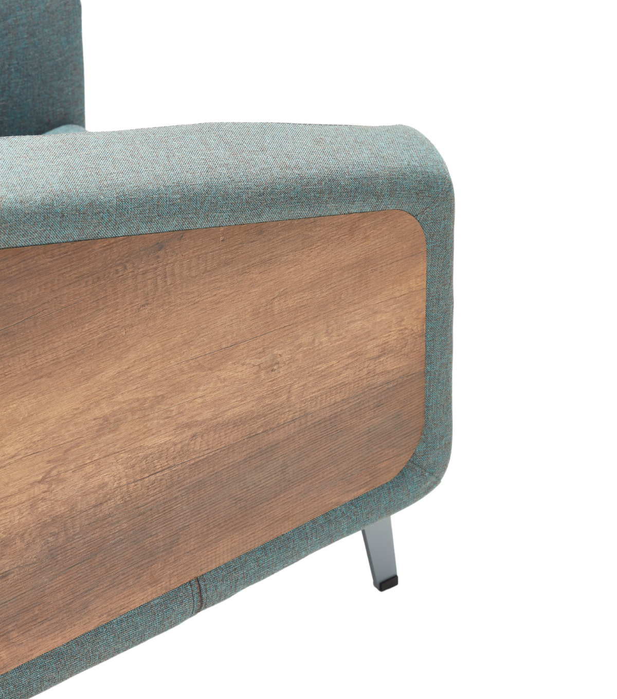 Sovza Metal Ayak Ahşap Detay Mavi Berjer