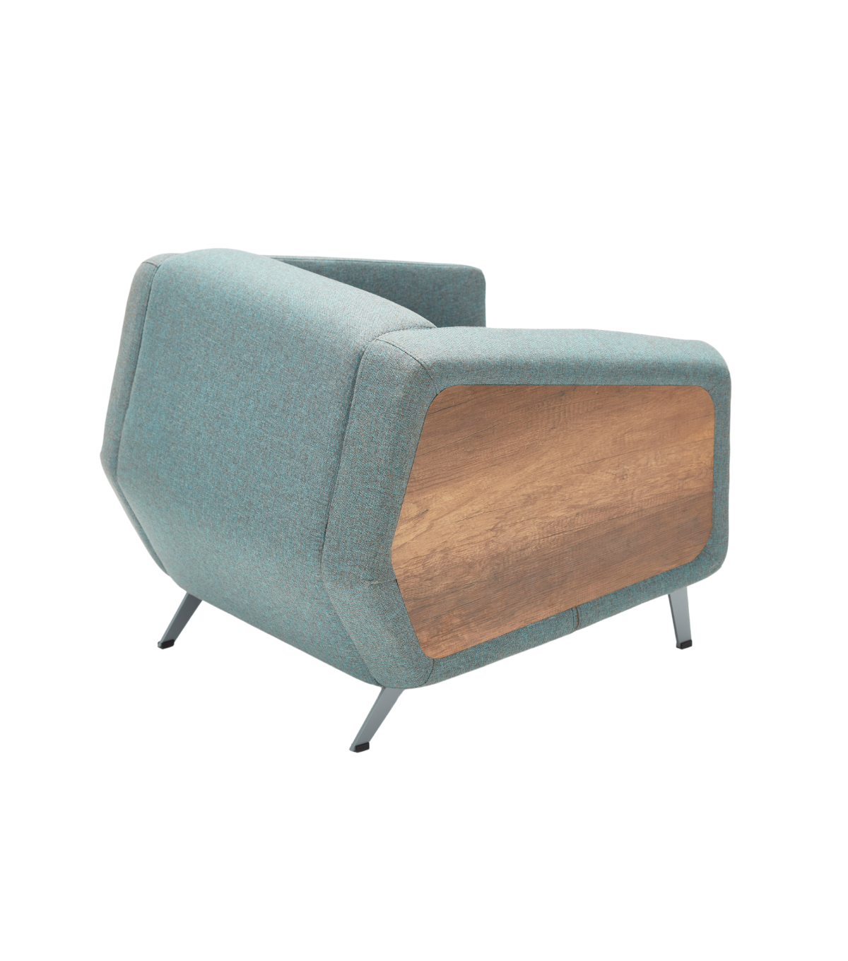 Sovza Metal Ayak Ahşap Detay Mavi Berjer