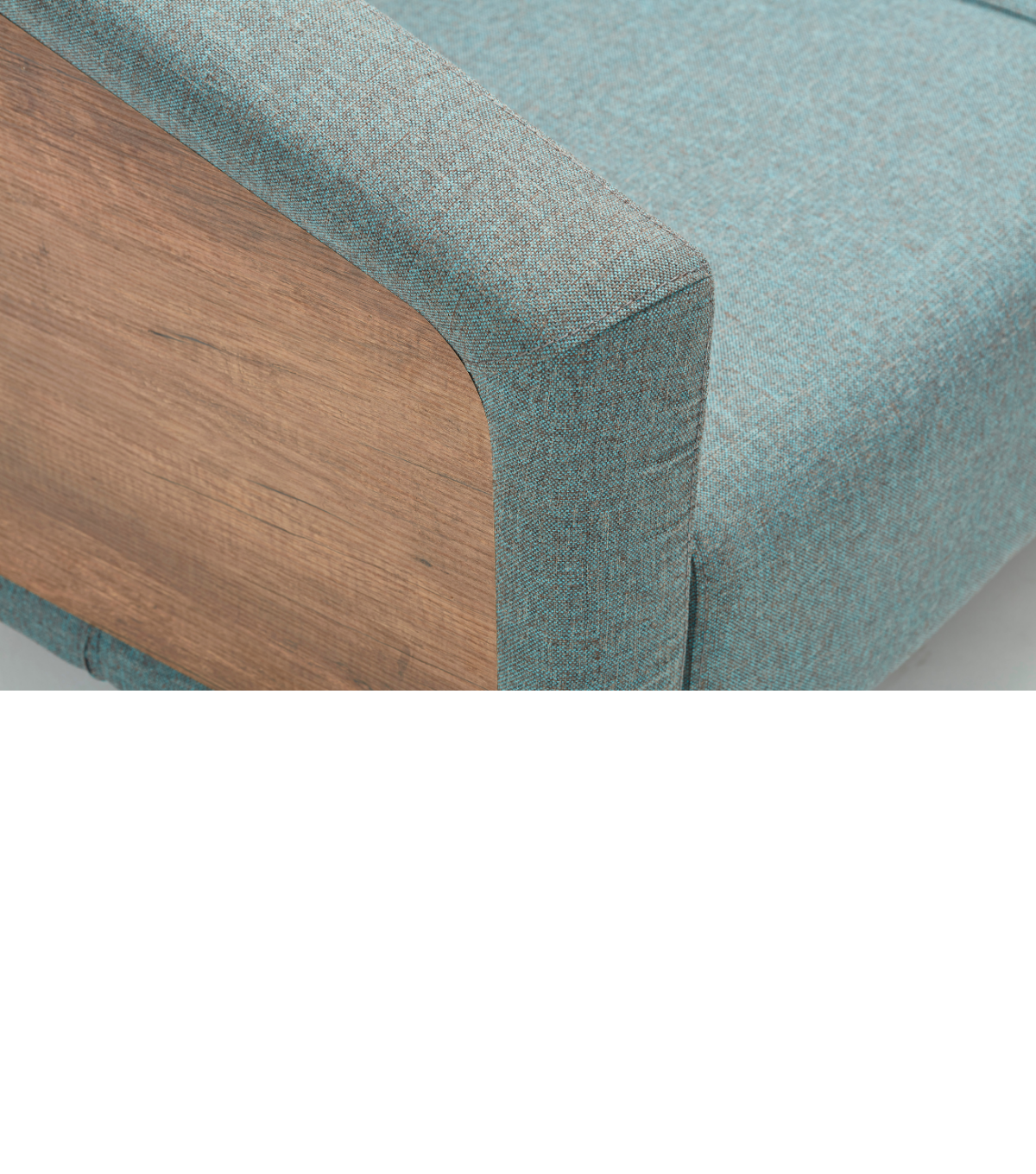 Sovza Metal Ayak Ahşap Detay Mavi Berjer