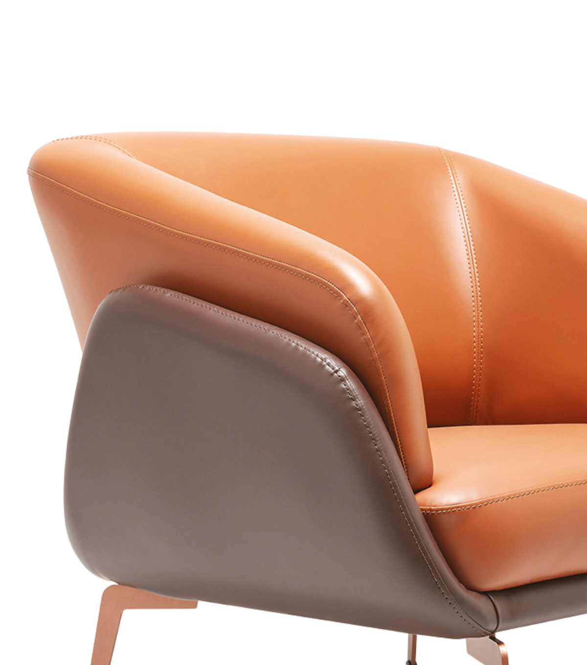 Tilda Rose Metal Ayak Berjer Deri Kahverengi Devetüyü